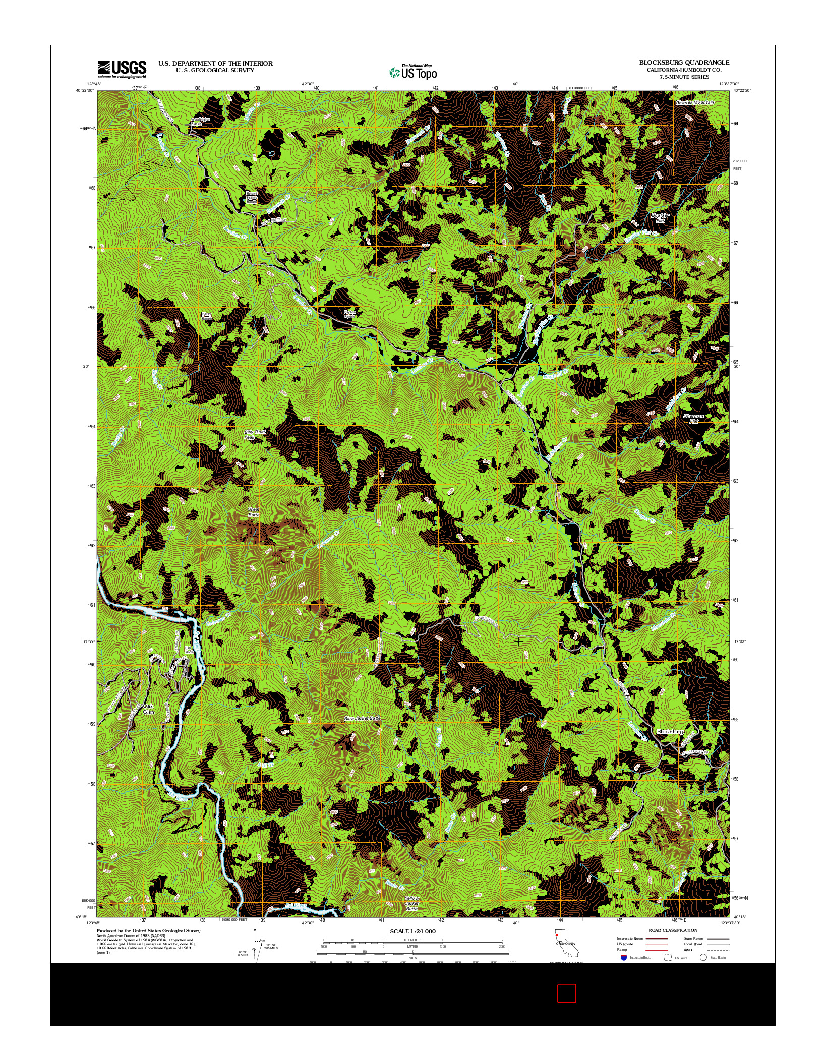 USGS US TOPO 7.5-MINUTE MAP FOR BLOCKSBURG, CA 2012
