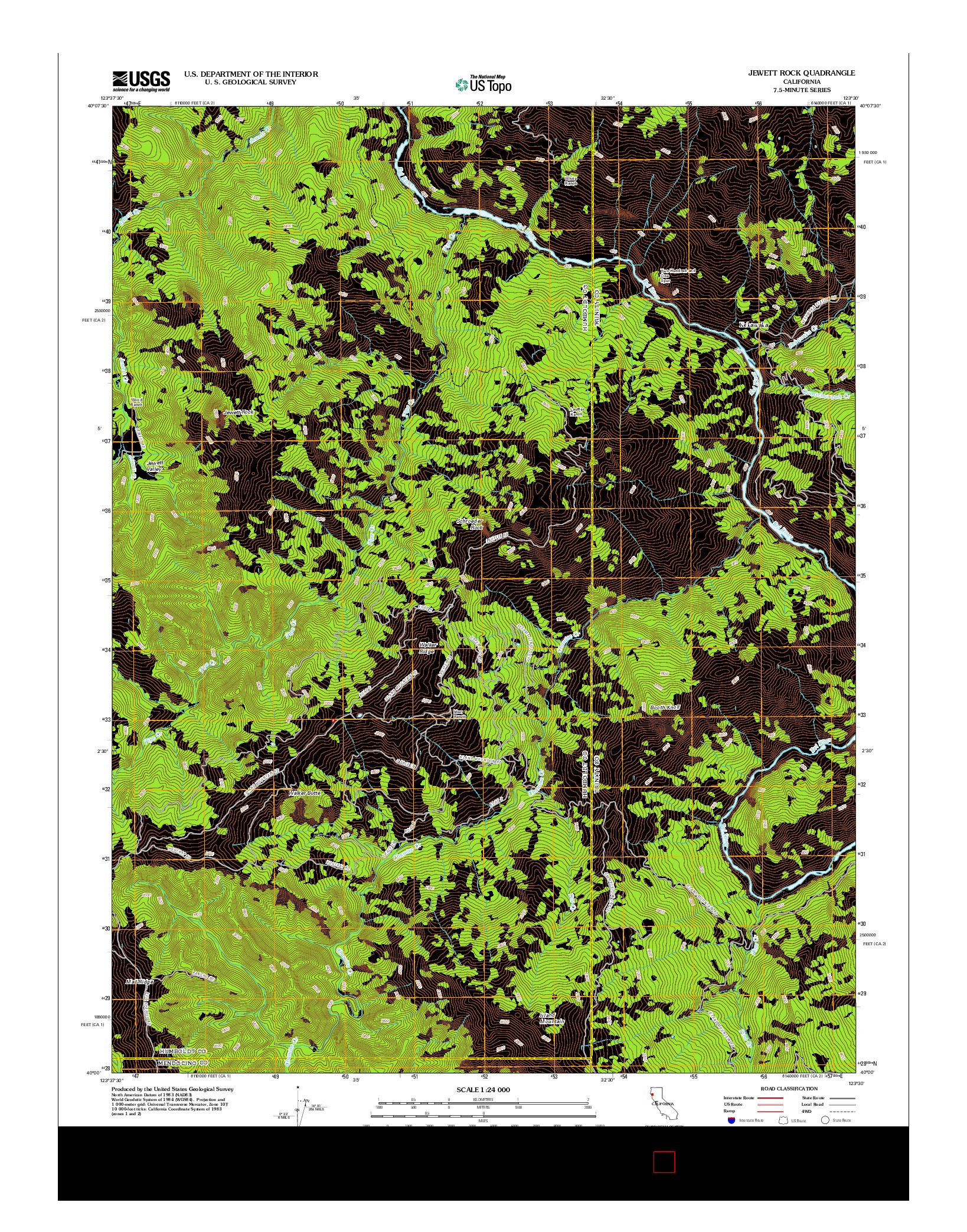 USGS US TOPO 7.5-MINUTE MAP FOR JEWETT ROCK, CA 2012