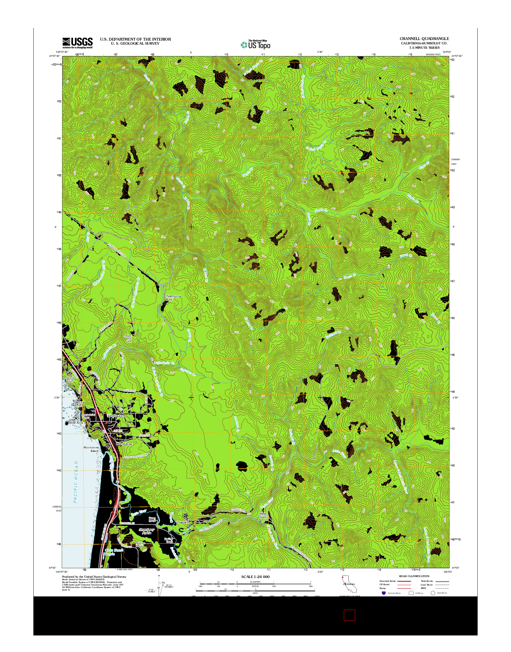 USGS US TOPO 7.5-MINUTE MAP FOR CRANNELL, CA 2012