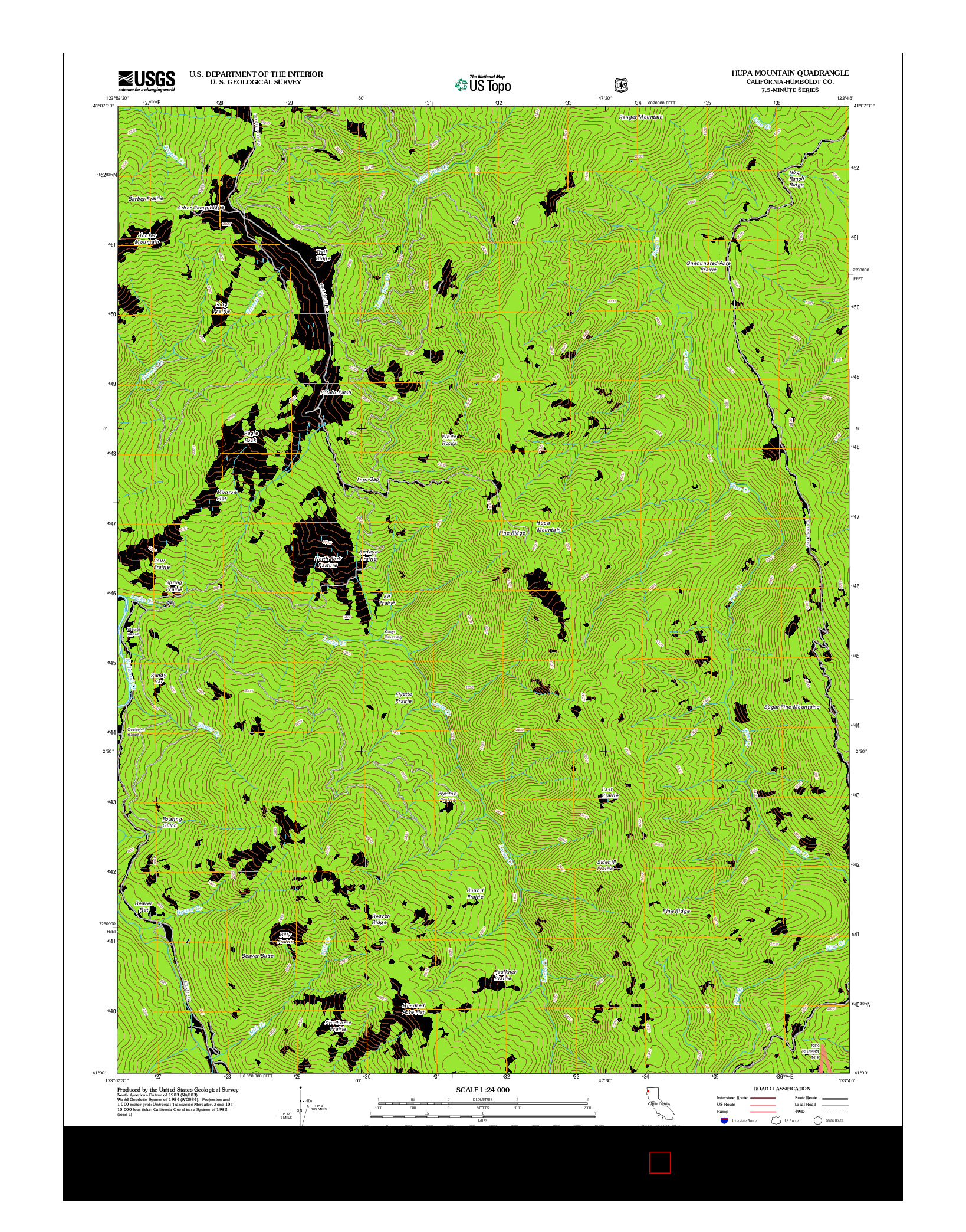 USGS US TOPO 7.5-MINUTE MAP FOR HUPA MOUNTAIN, CA 2012