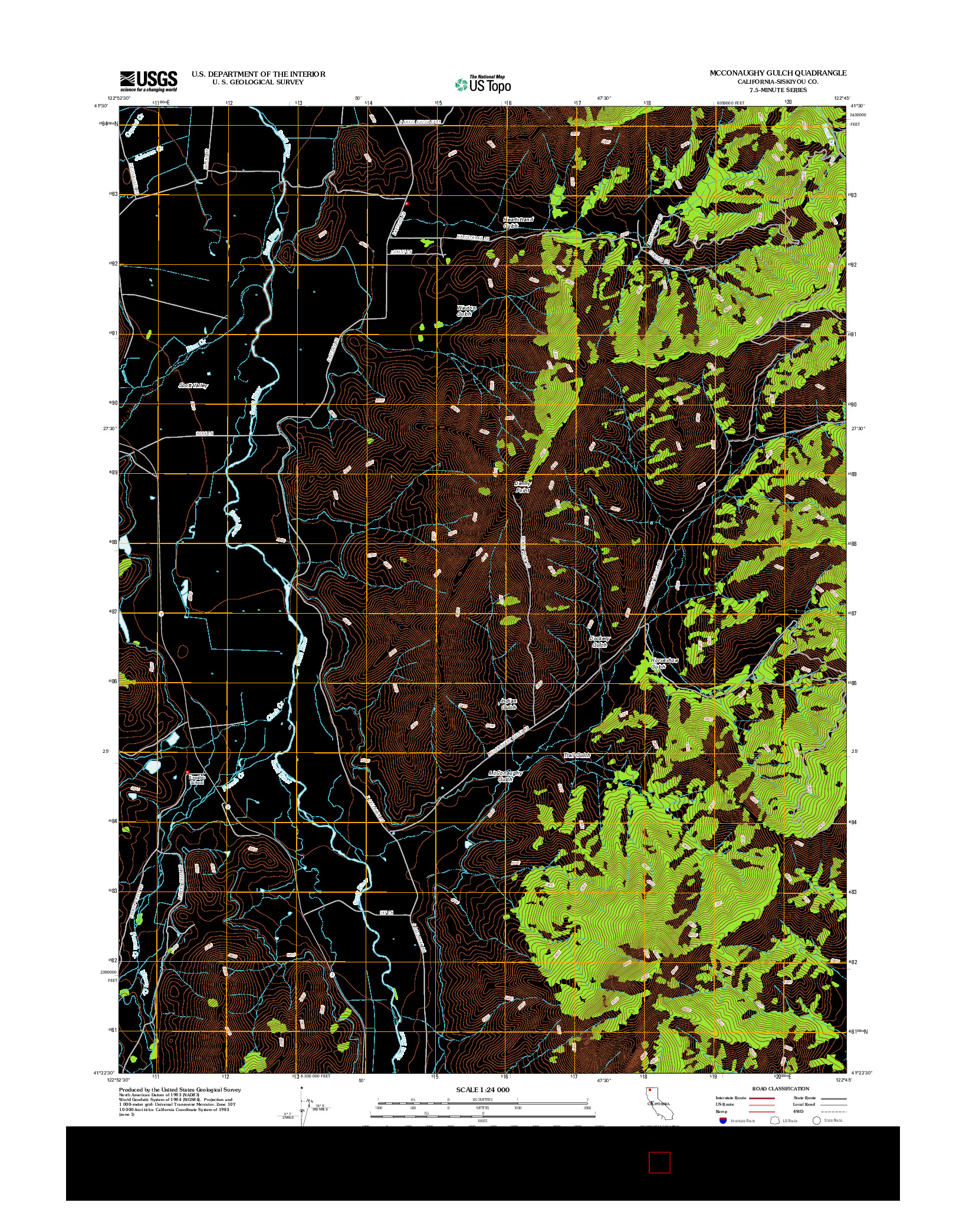 USGS US TOPO 7.5-MINUTE MAP FOR MCCONAUGHY GULCH, CA 2012