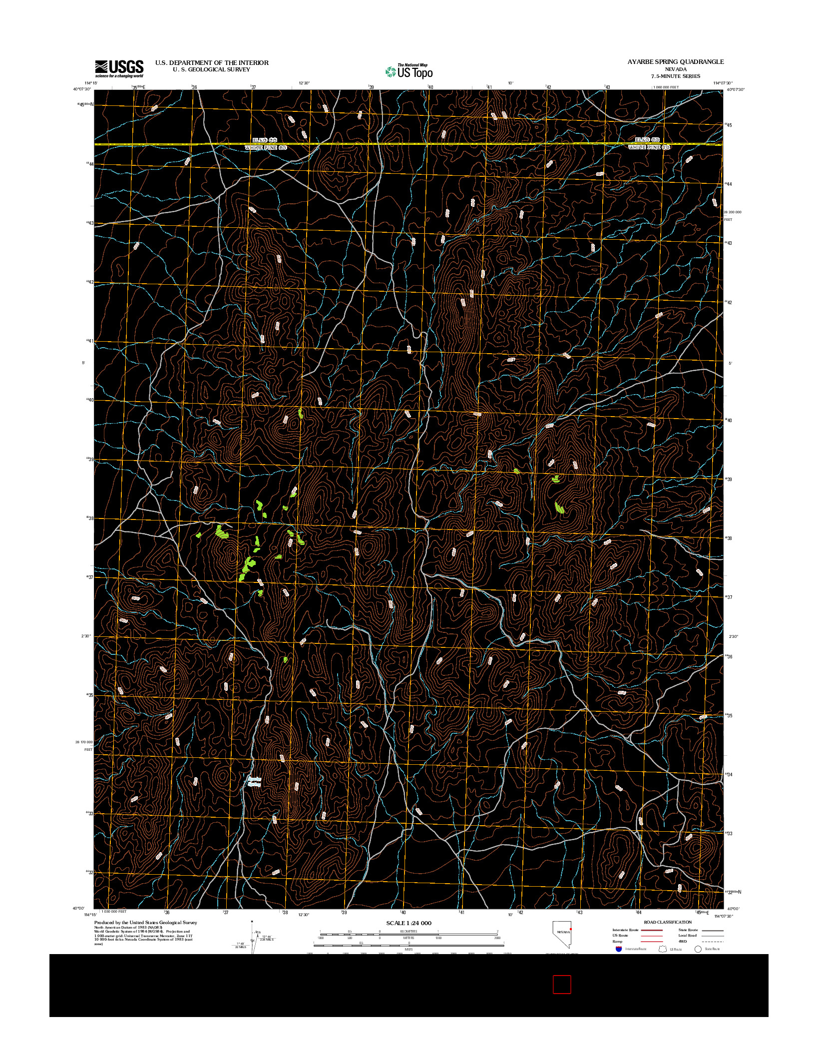 USGS US TOPO 7.5-MINUTE MAP FOR AYARBE SPRING, NV 2012