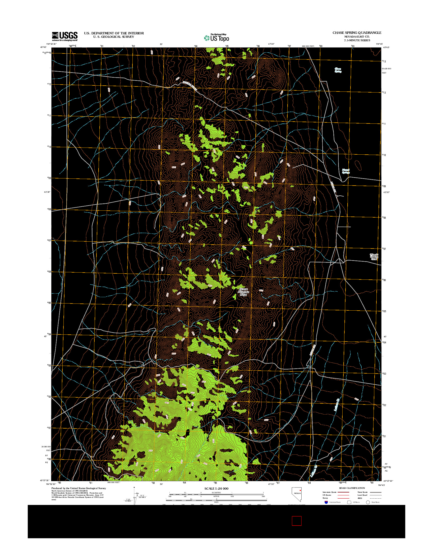 USGS US TOPO 7.5-MINUTE MAP FOR CHASE SPRING, NV 2012