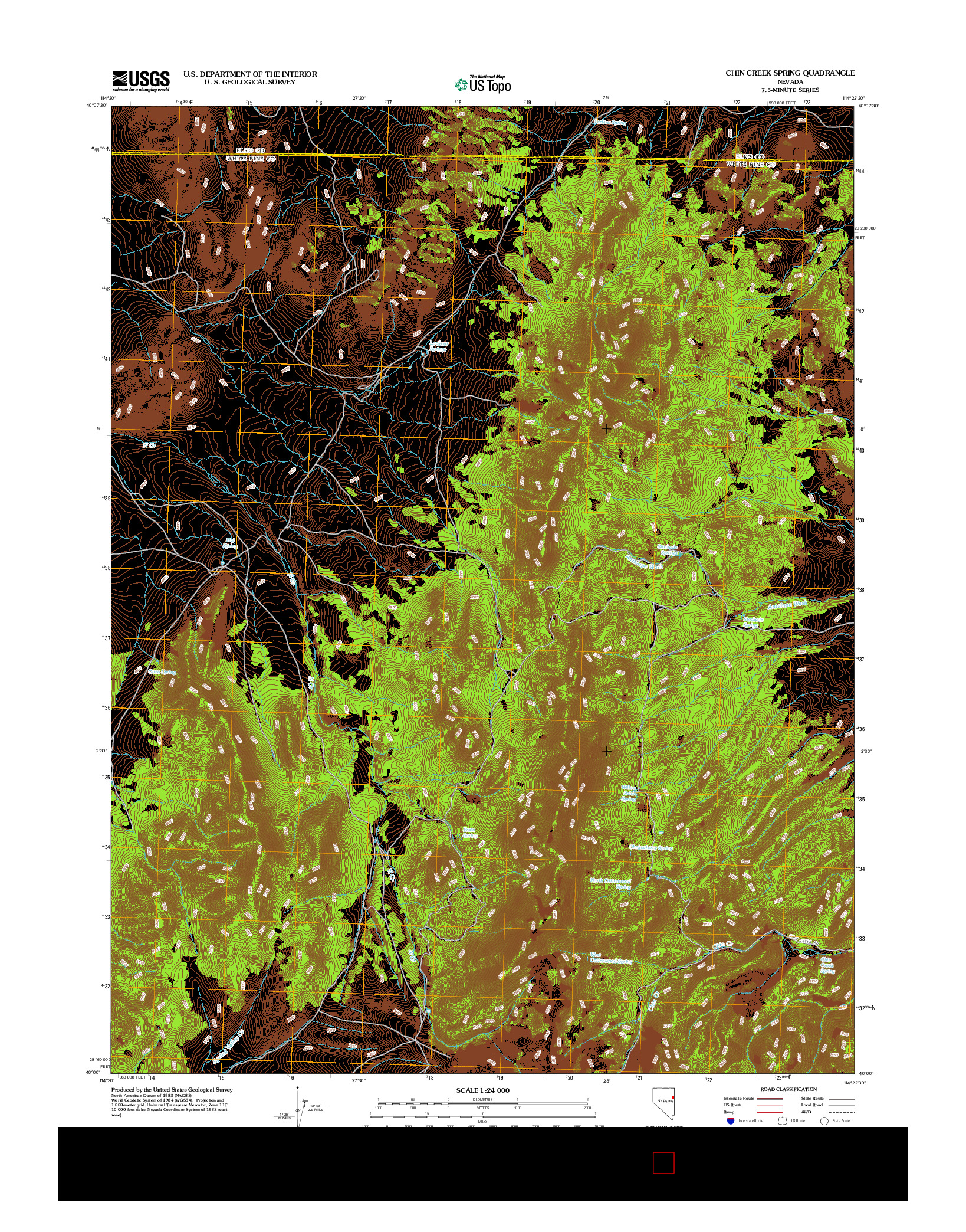 USGS US TOPO 7.5-MINUTE MAP FOR CHIN CREEK SPRING, NV 2012
