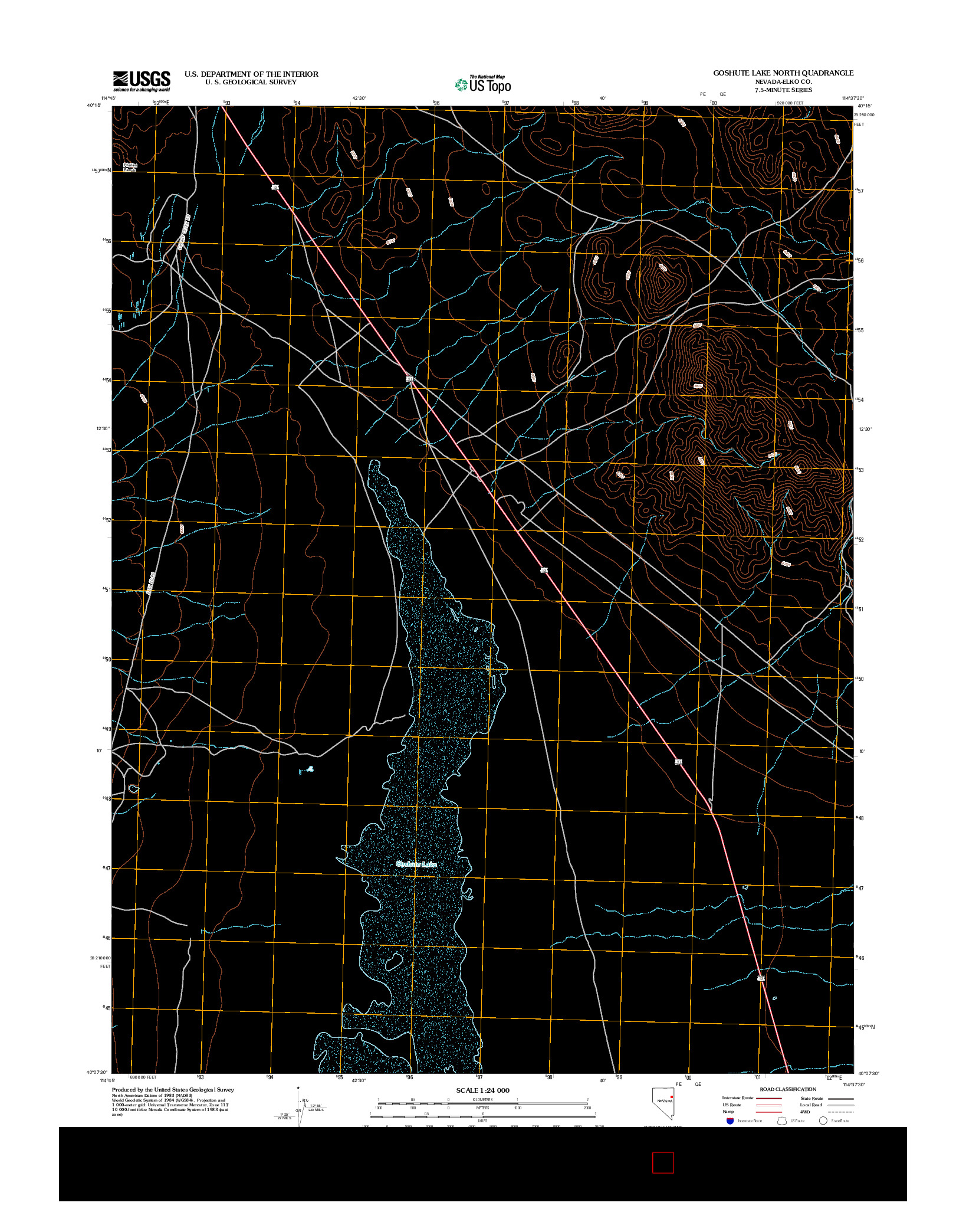 USGS US TOPO 7.5-MINUTE MAP FOR GOSHUTE LAKE NORTH, NV 2012