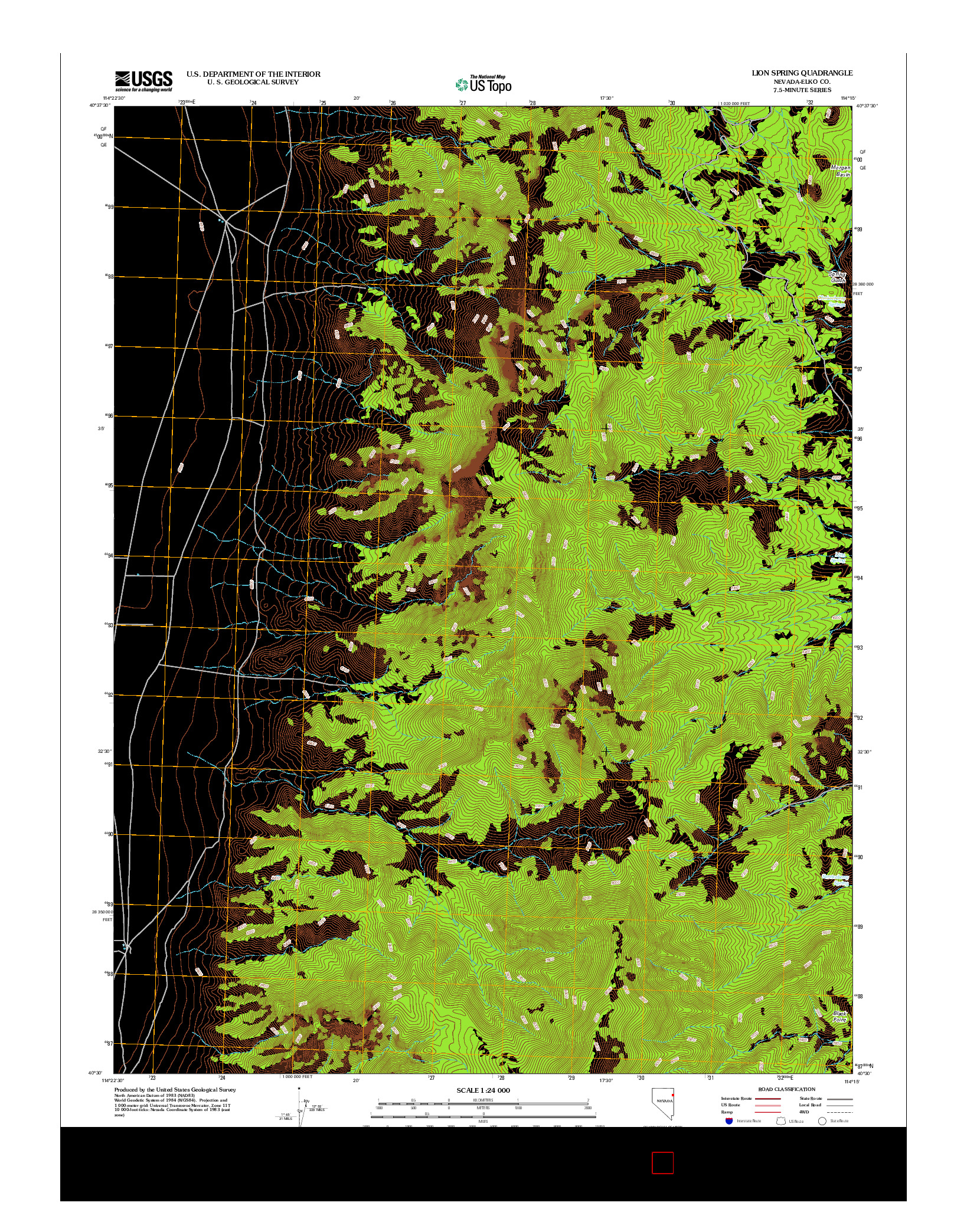 USGS US TOPO 7.5-MINUTE MAP FOR LION SPRING, NV 2012