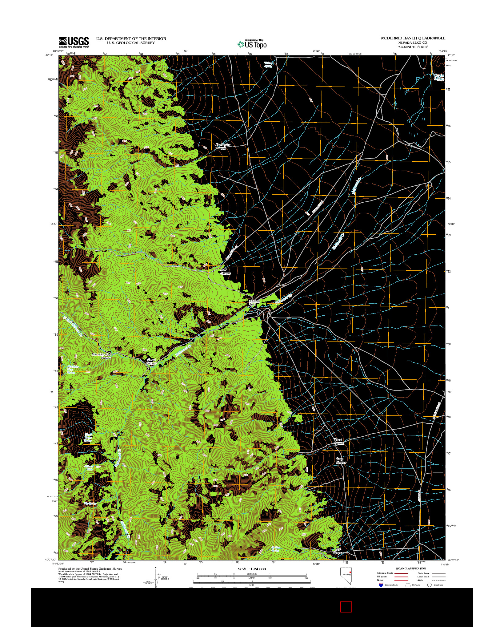 USGS US TOPO 7.5-MINUTE MAP FOR MCDERMID RANCH, NV 2012