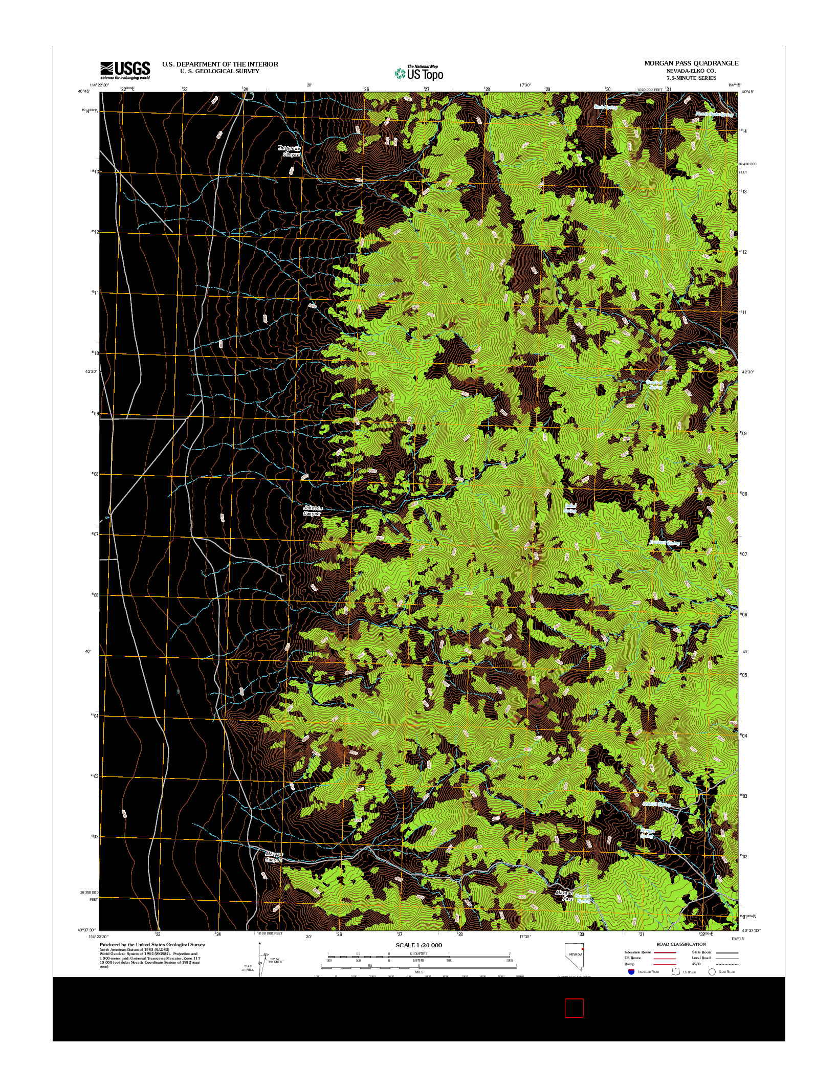 USGS US TOPO 7.5-MINUTE MAP FOR MORGAN PASS, NV 2012
