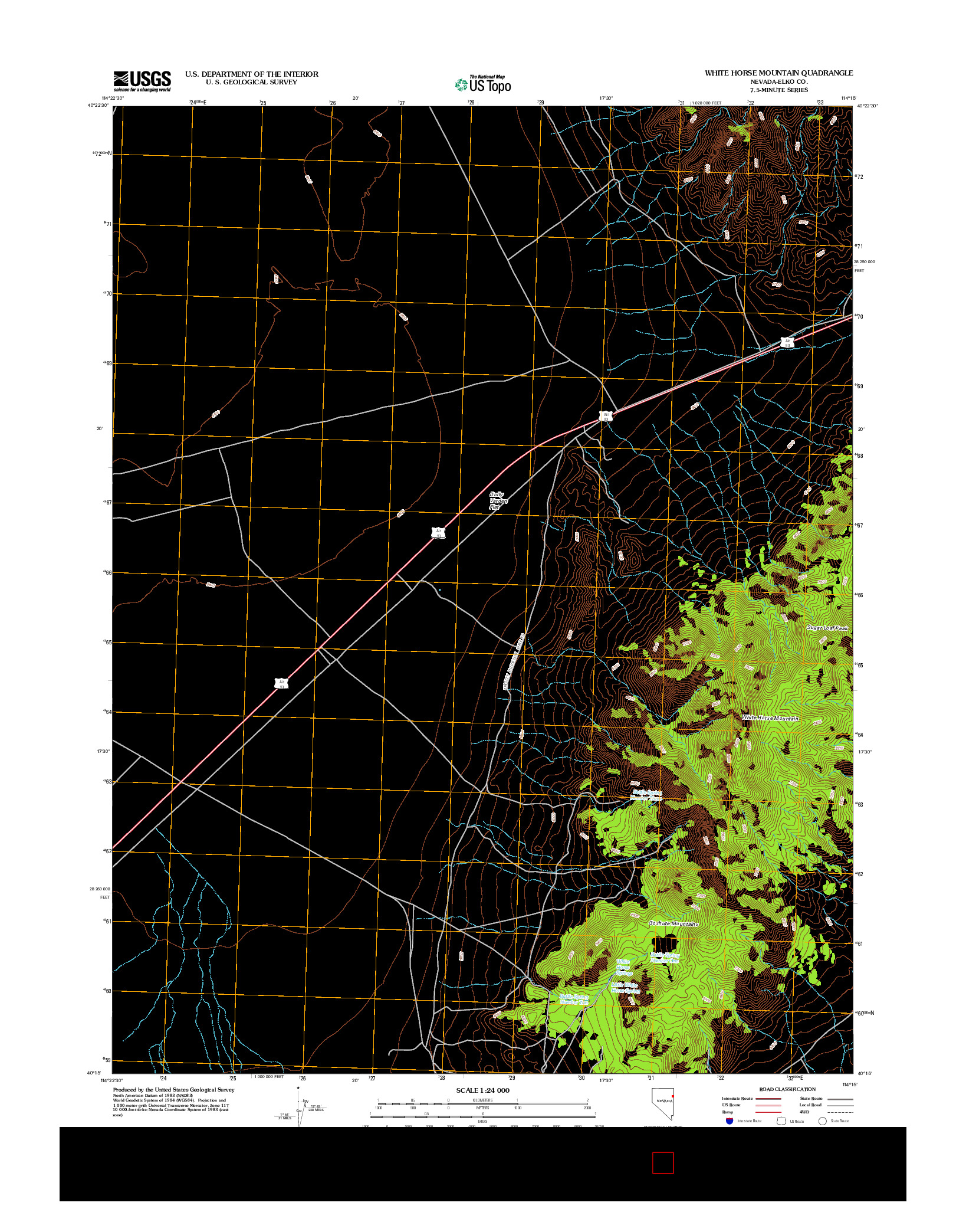 USGS US TOPO 7.5-MINUTE MAP FOR WHITE HORSE MOUNTAIN, NV 2012