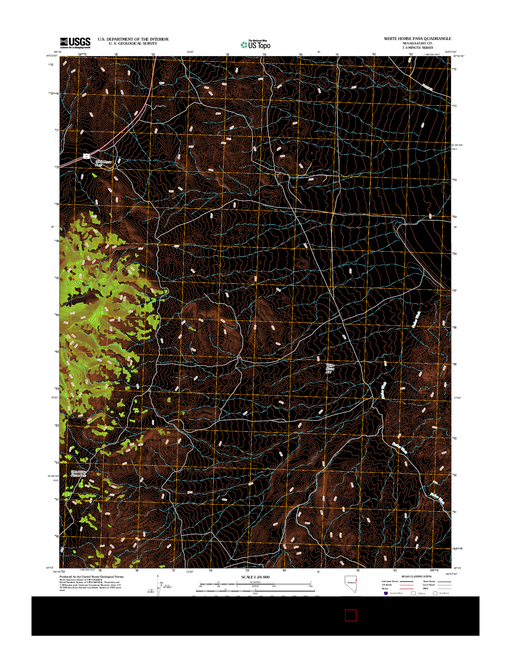 USGS US TOPO 7.5-MINUTE MAP FOR WHITE HORSE PASS, NV 2012