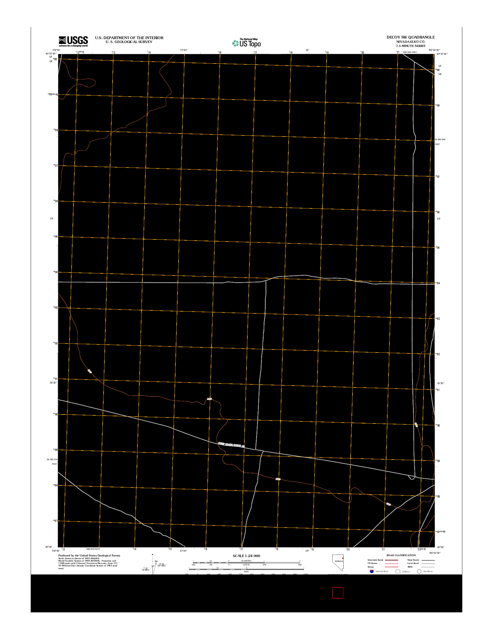 USGS US TOPO 7.5-MINUTE MAP FOR DECOY SW, NV 2012