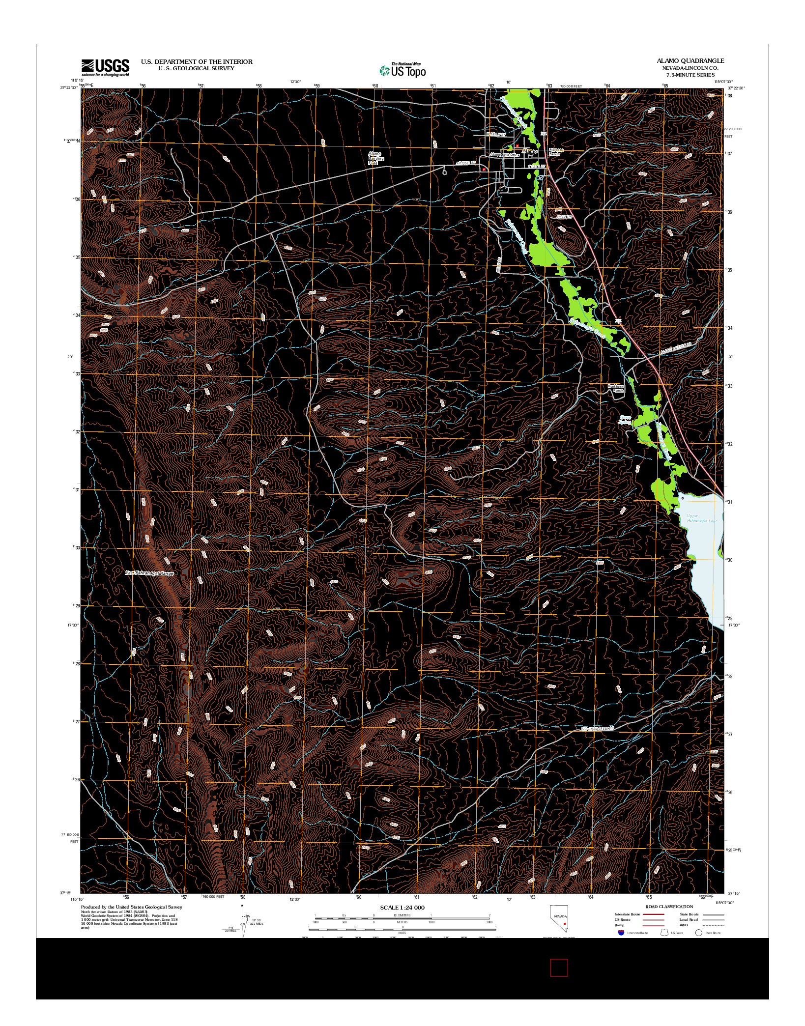 USGS US TOPO 7.5-MINUTE MAP FOR ALAMO, NV 2012