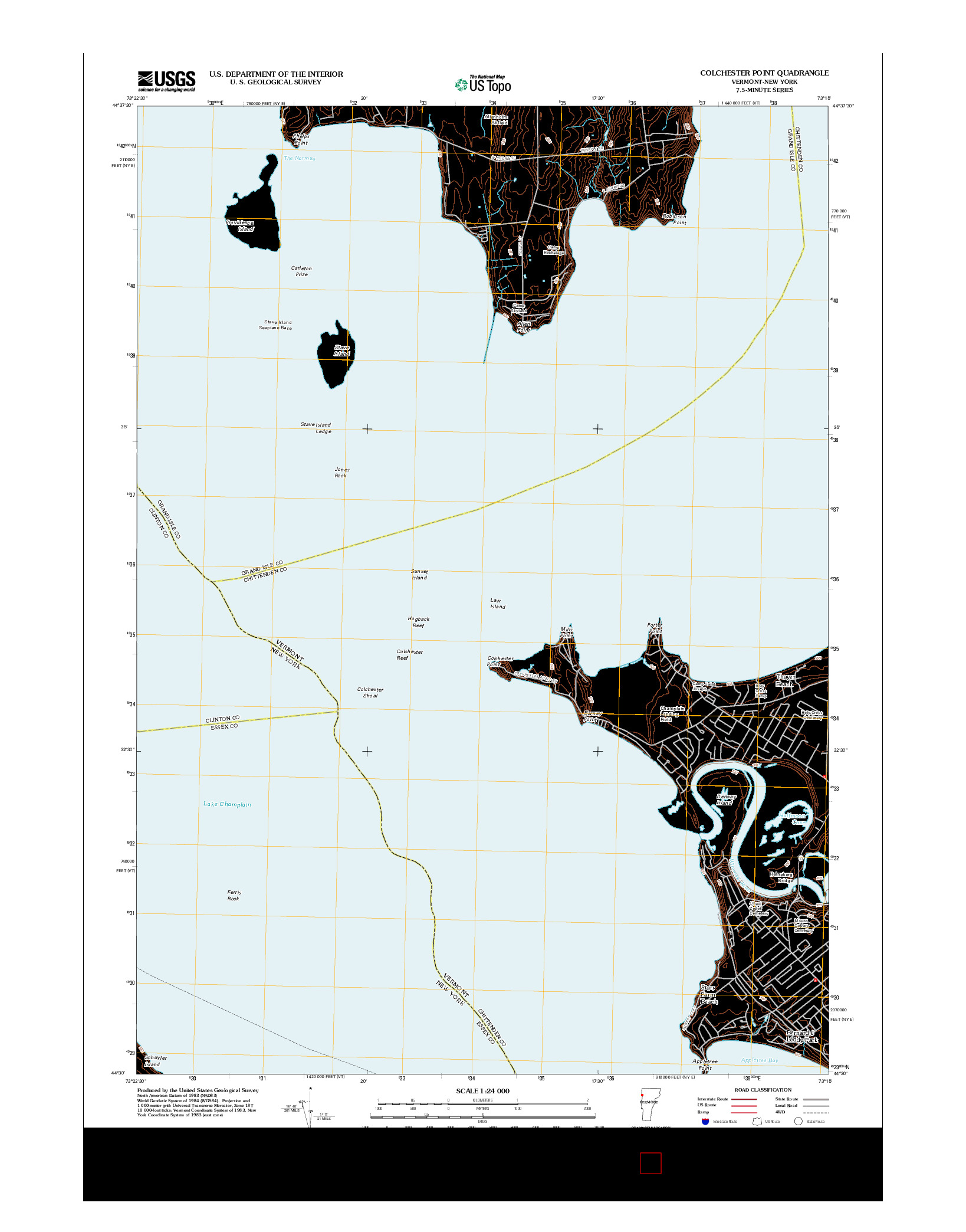 USGS US TOPO 7.5-MINUTE MAP FOR COLCHESTER POINT, VT-NY 2012