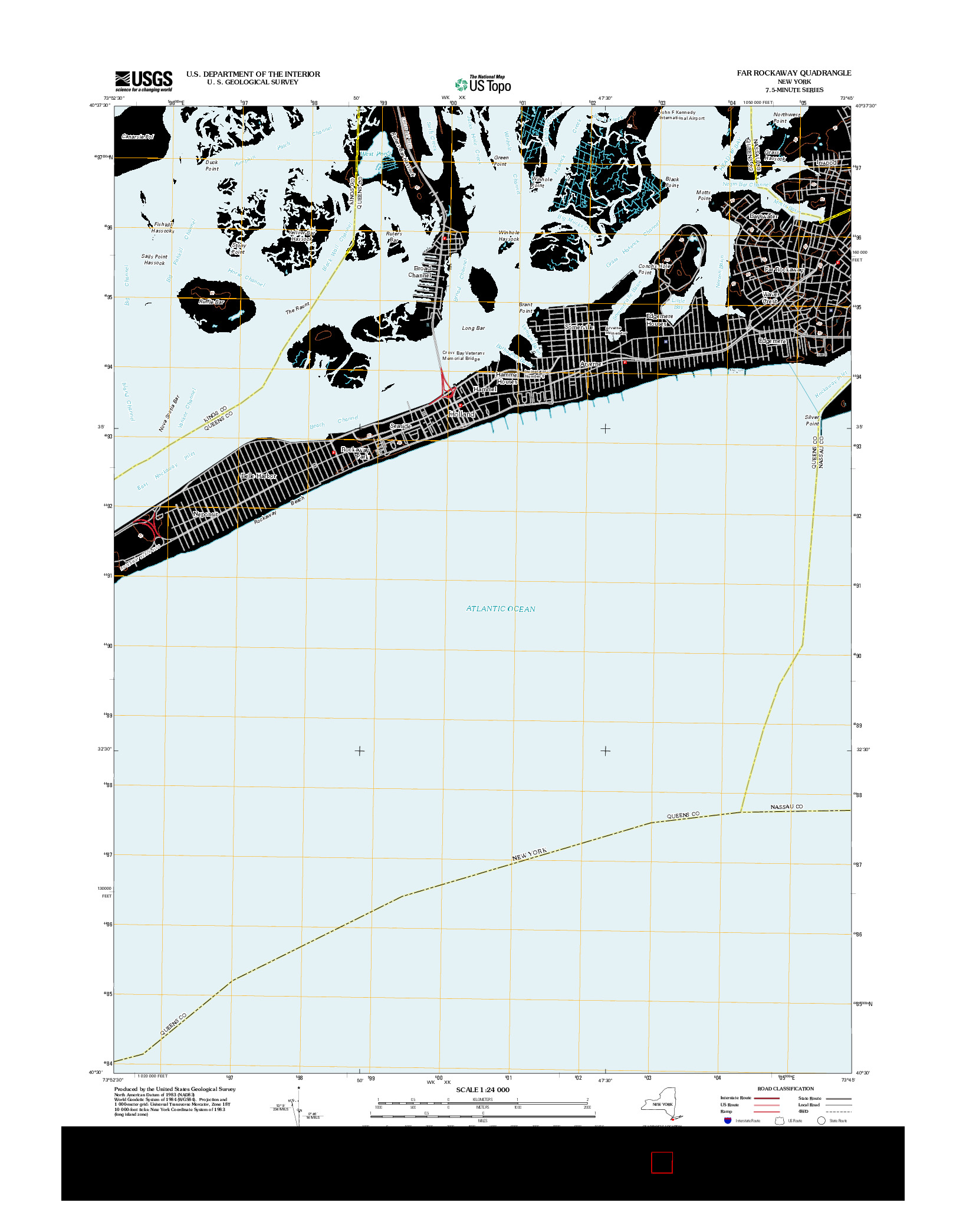 USGS US TOPO 7.5-MINUTE MAP FOR FAR ROCKAWAY, NY 2012