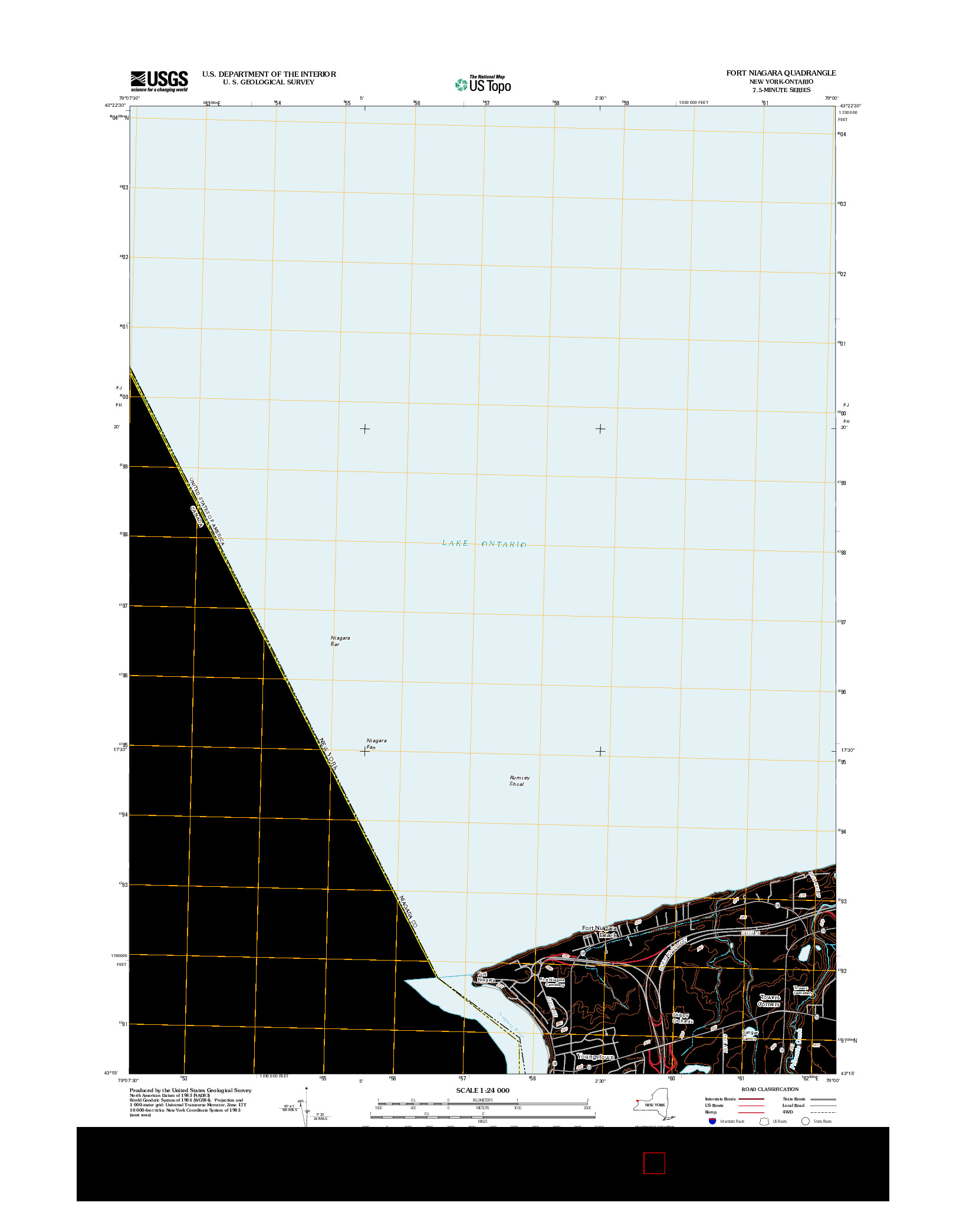 USGS US TOPO 7.5-MINUTE MAP FOR FORT NIAGARA, NY-ON 2012