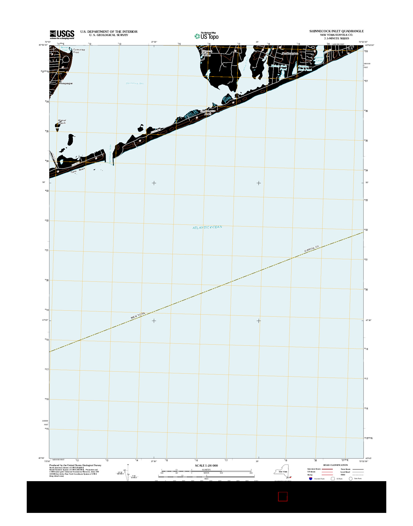 USGS US TOPO 7.5-MINUTE MAP FOR SHINNECOCK INLET, NY 2012