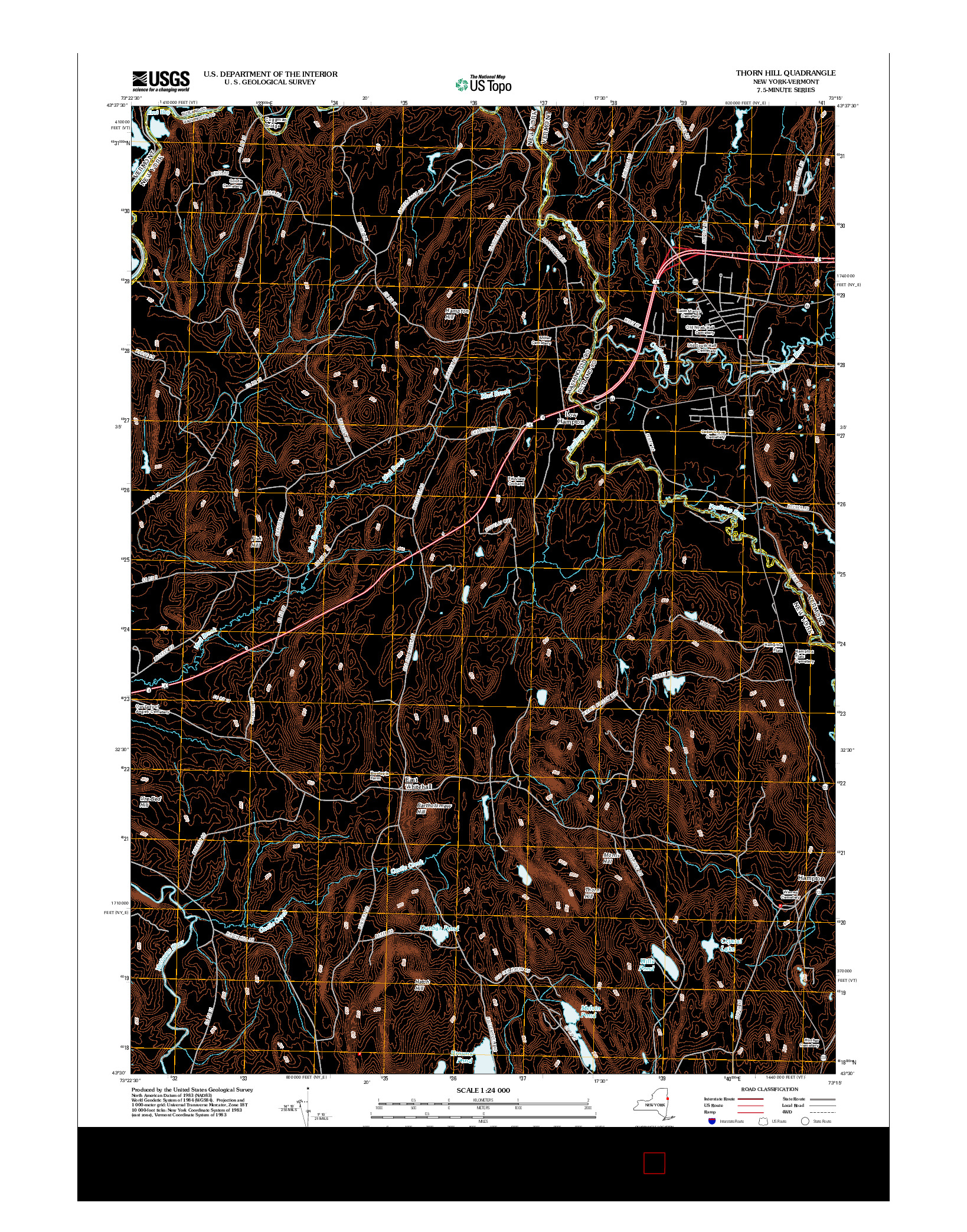 USGS US TOPO 7.5-MINUTE MAP FOR THORN HILL, NY-VT 2012