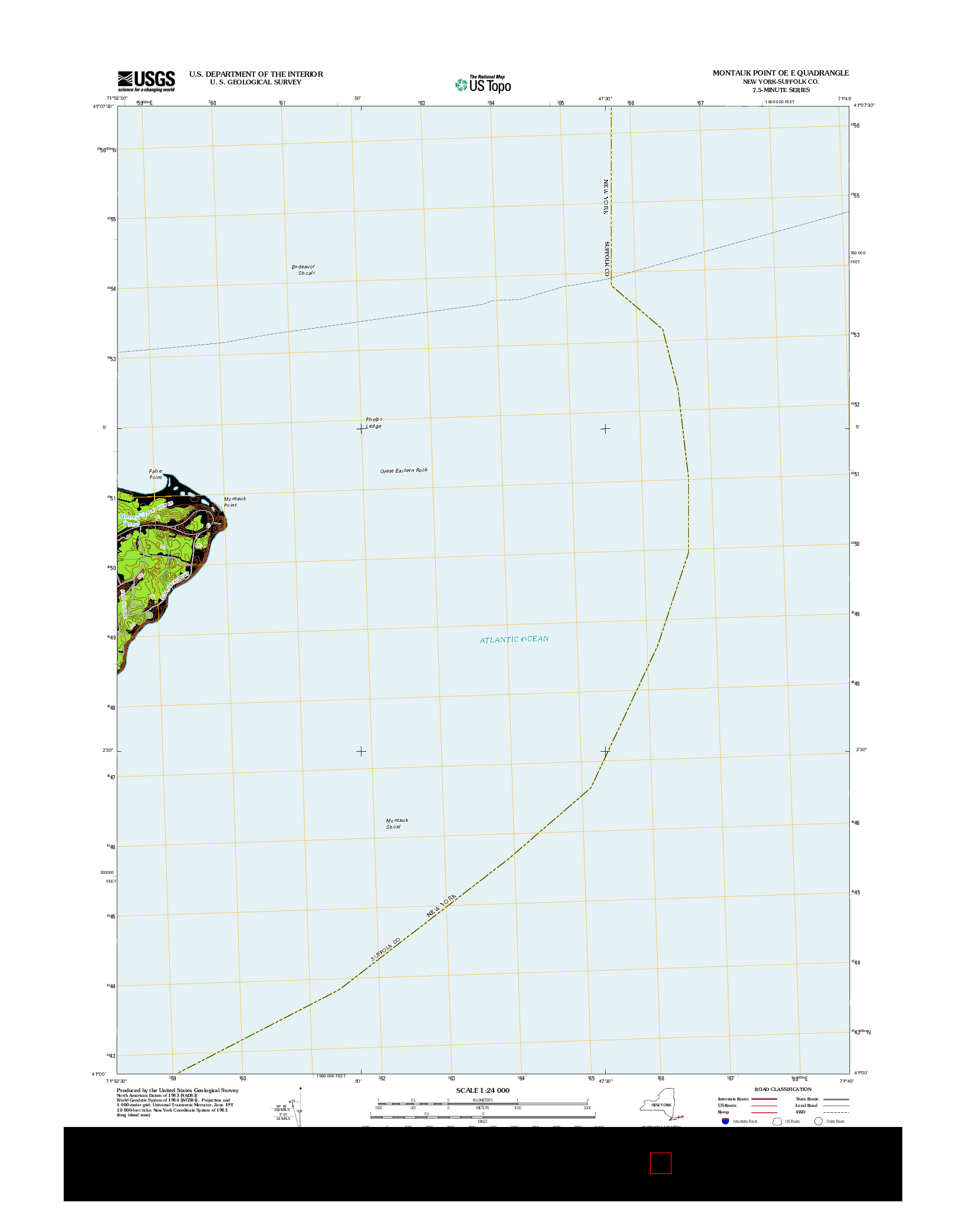 USGS US TOPO 7.5-MINUTE MAP FOR MONTAUK POINT OE E, NY 2012