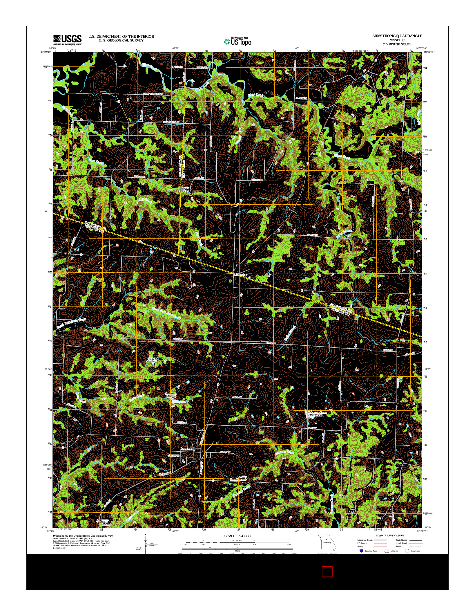 USGS US TOPO 7.5-MINUTE MAP FOR ARMSTRONG, MO 2012