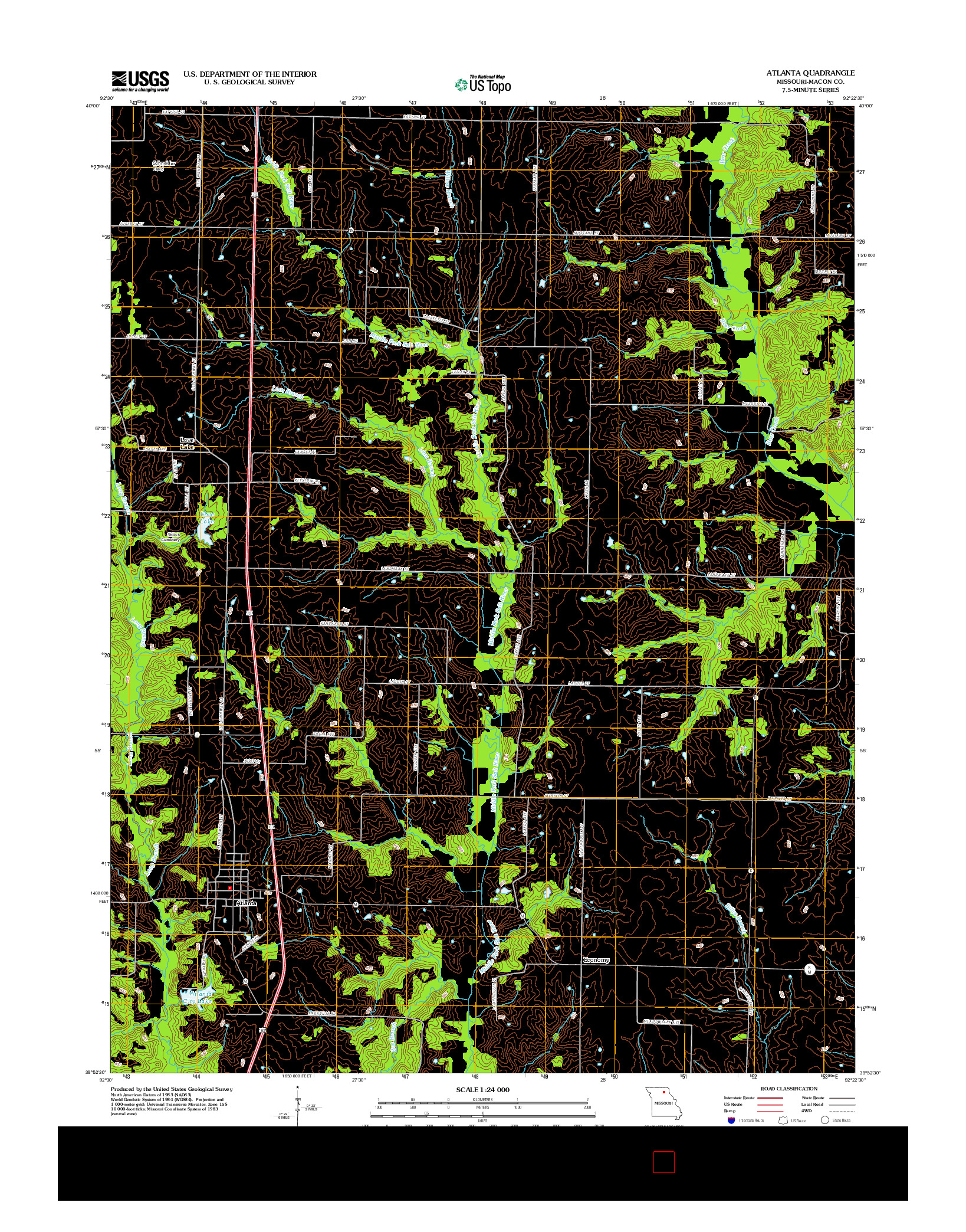 USGS US TOPO 7.5-MINUTE MAP FOR ATLANTA, MO 2012