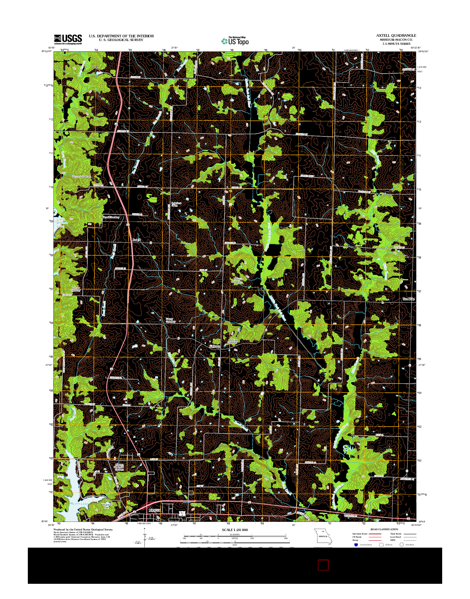 USGS US TOPO 7.5-MINUTE MAP FOR AXTELL, MO 2012