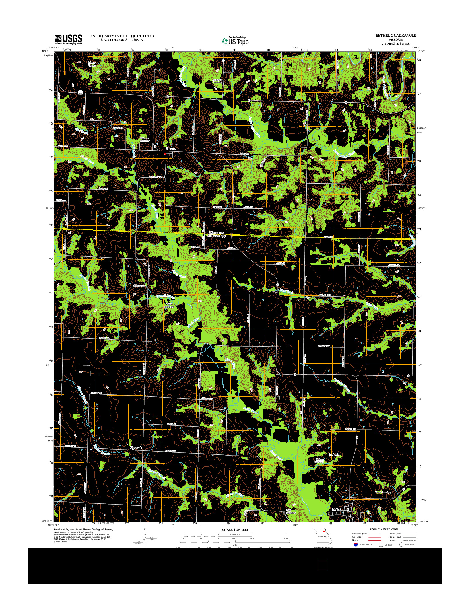 USGS US TOPO 7.5-MINUTE MAP FOR BETHEL, MO 2012