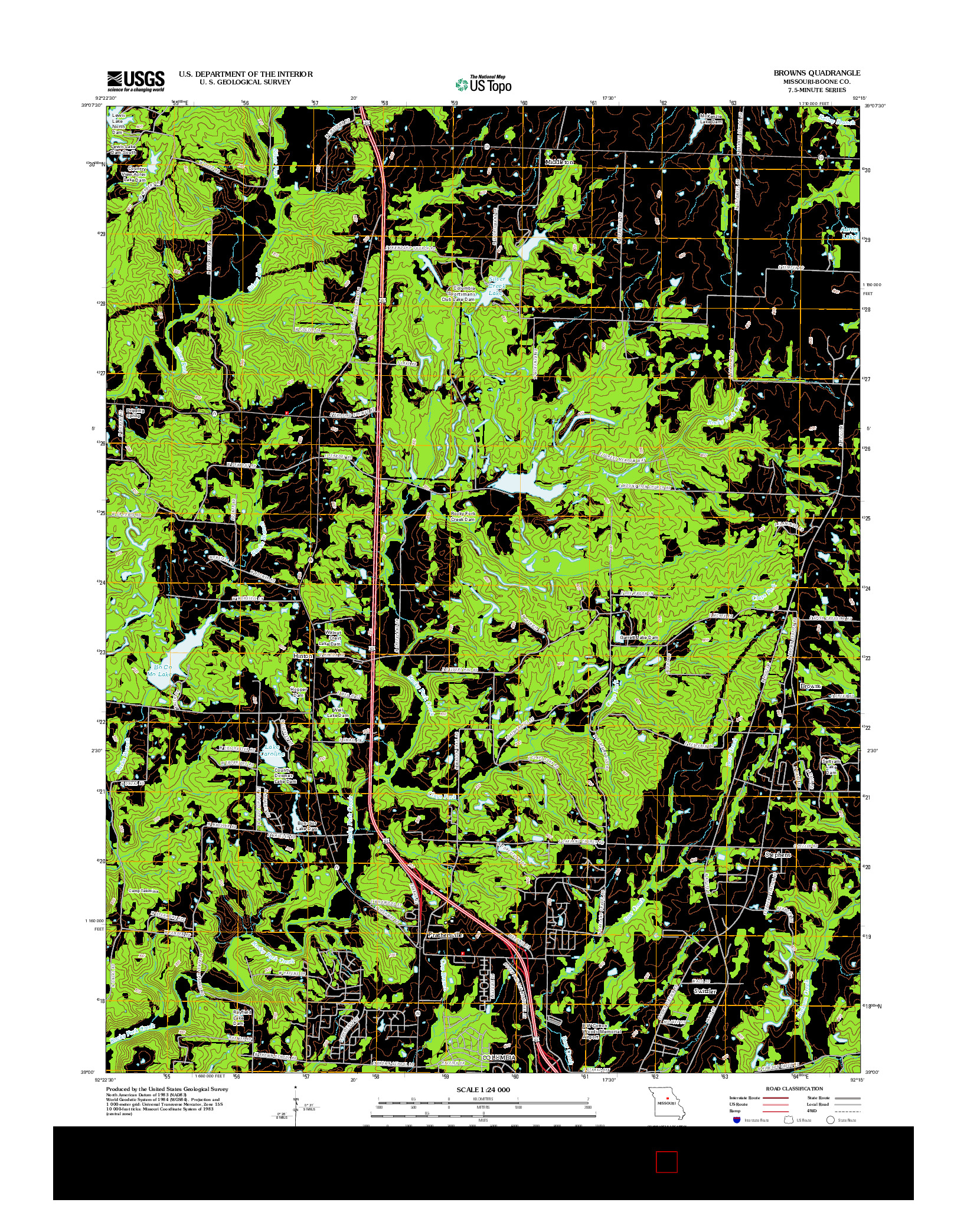 USGS US TOPO 7.5-MINUTE MAP FOR BROWNS, MO 2012