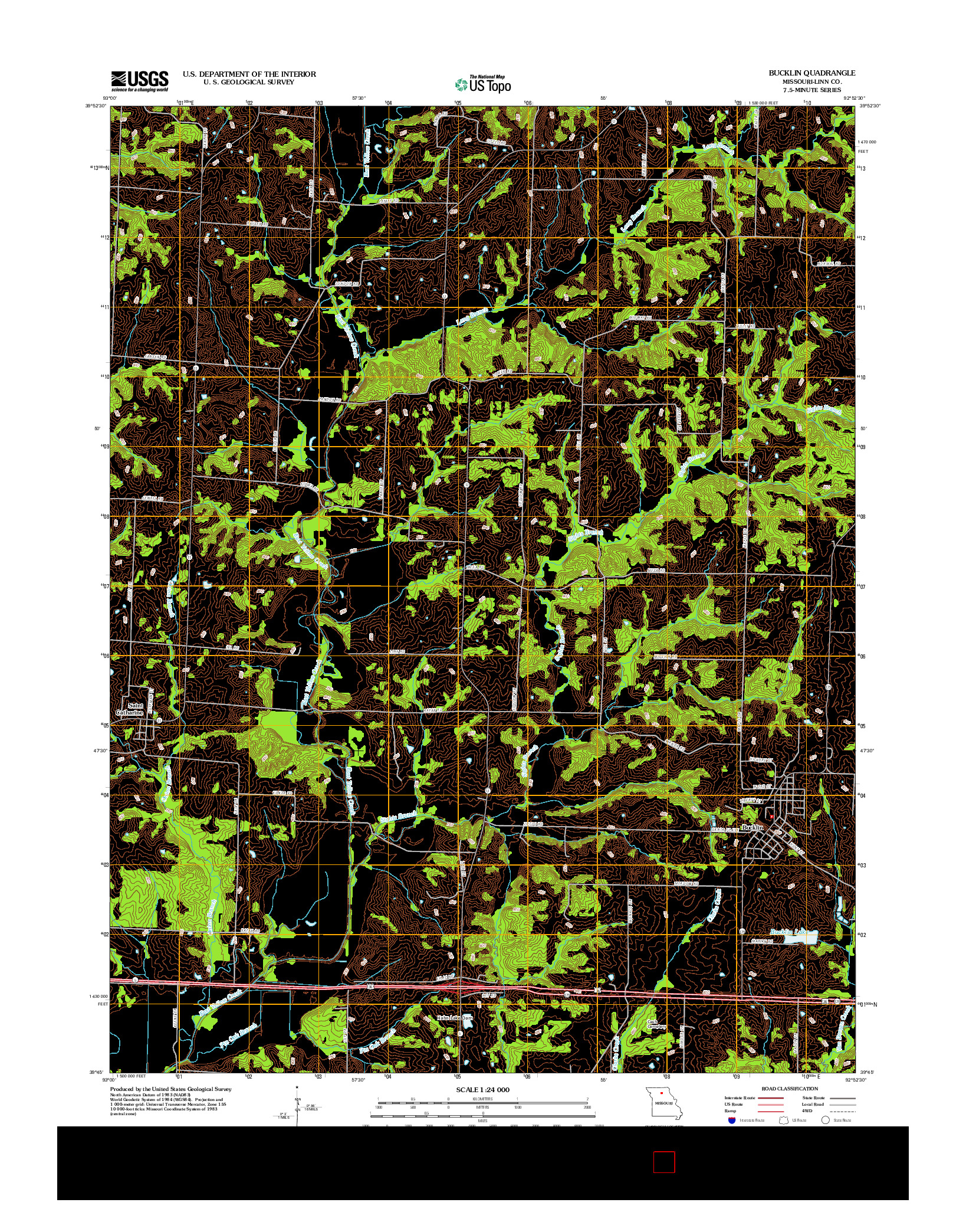 USGS US TOPO 7.5-MINUTE MAP FOR BUCKLIN, MO 2012