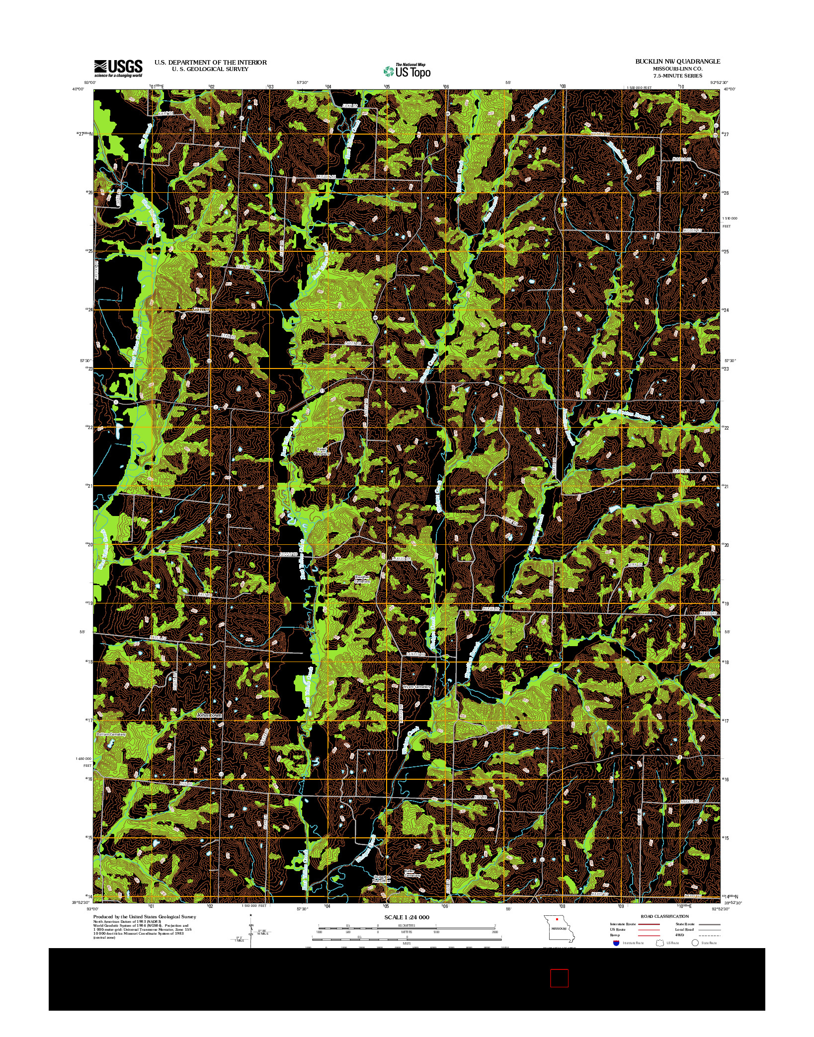 USGS US TOPO 7.5-MINUTE MAP FOR BUCKLIN NW, MO 2012