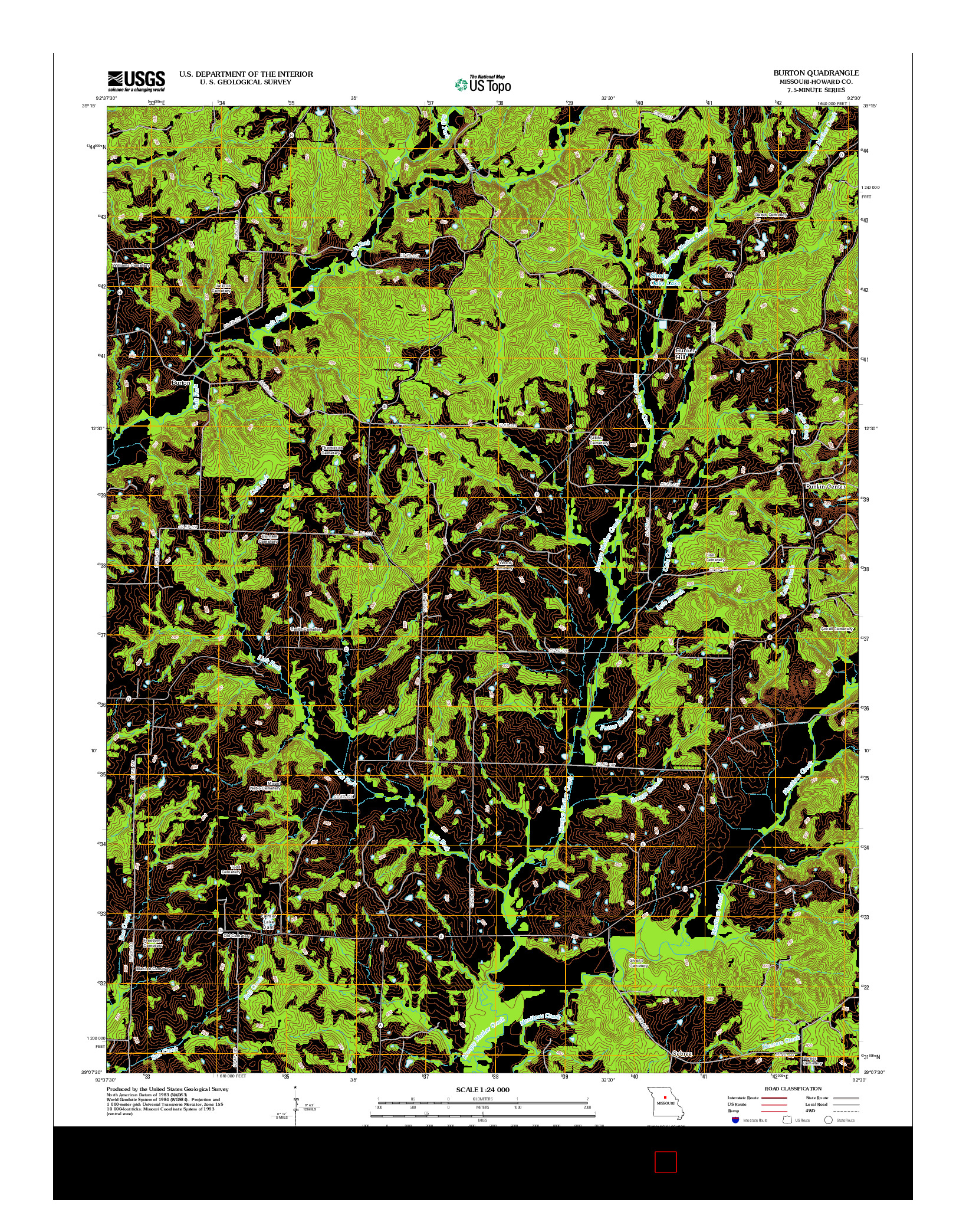 USGS US TOPO 7.5-MINUTE MAP FOR BURTON, MO 2012
