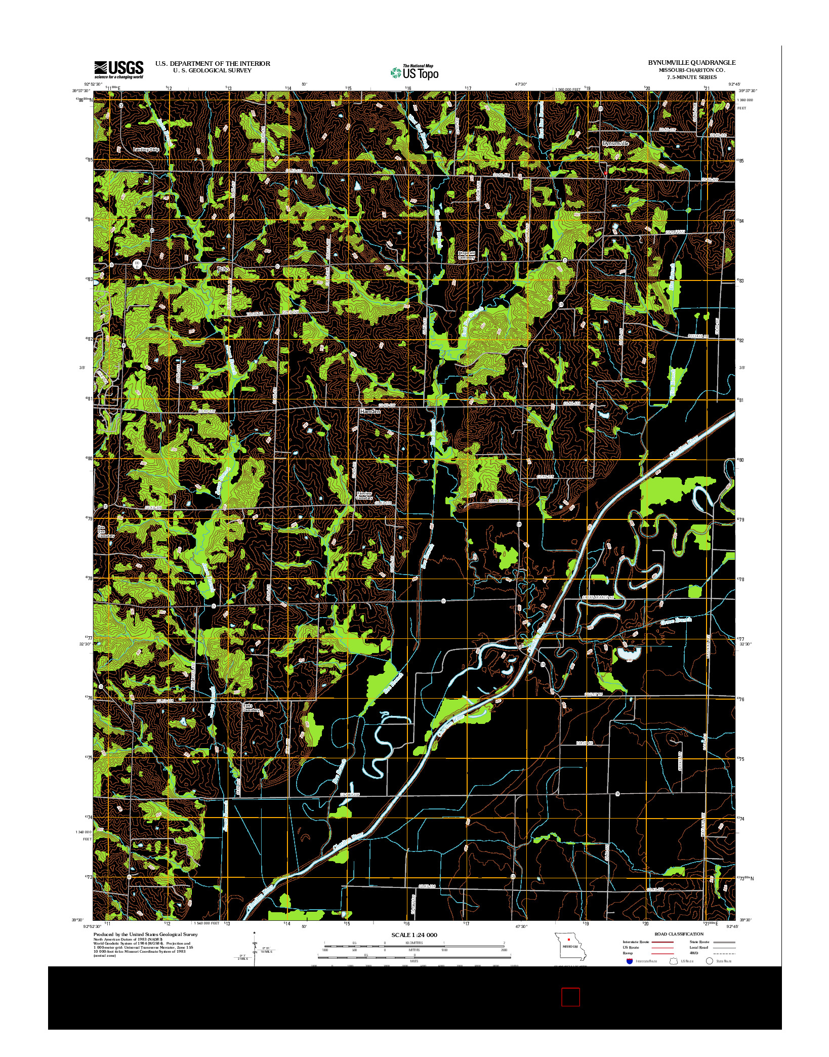 USGS US TOPO 7.5-MINUTE MAP FOR BYNUMVILLE, MO 2012