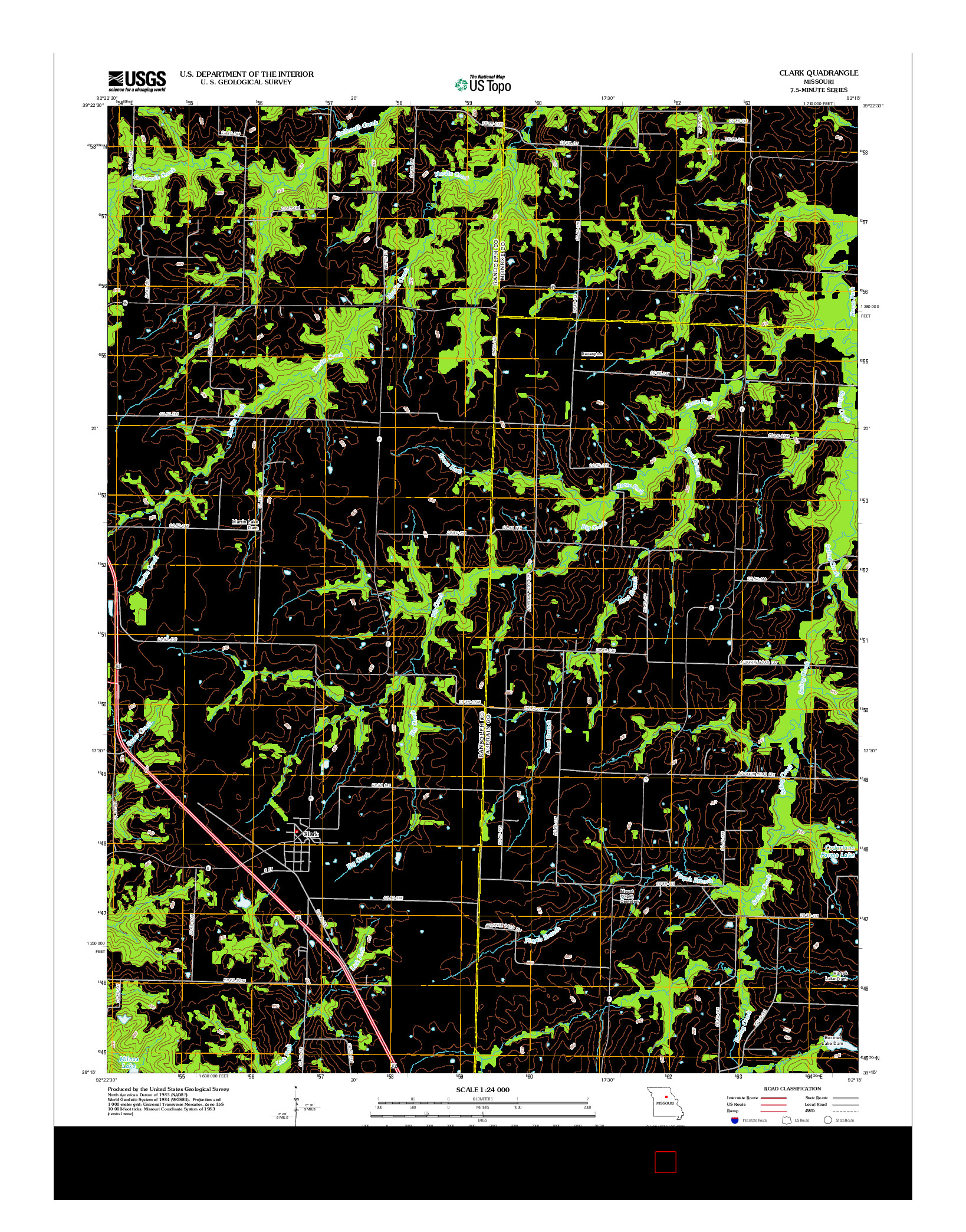 USGS US TOPO 7.5-MINUTE MAP FOR CLARK, MO 2012