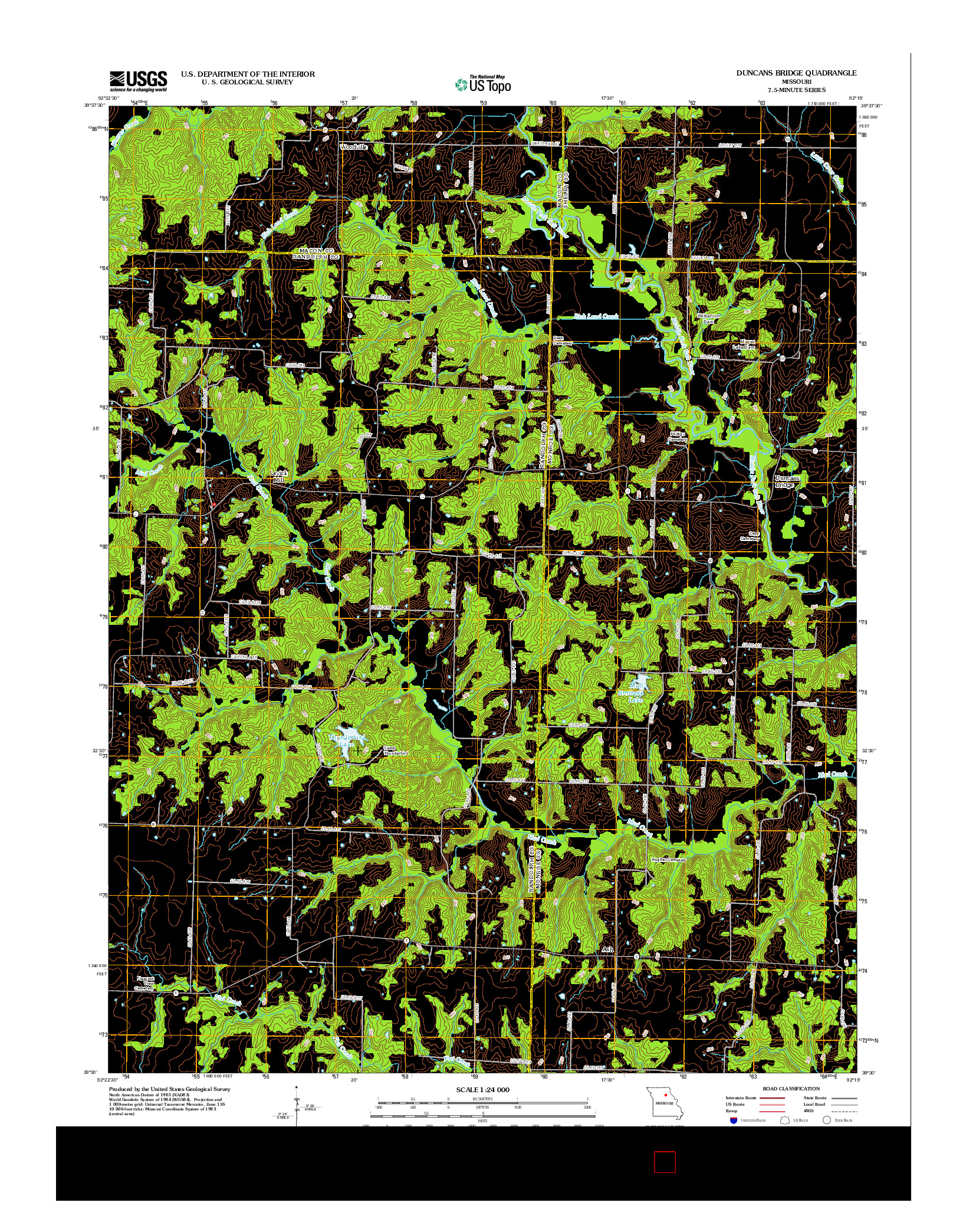 USGS US TOPO 7.5-MINUTE MAP FOR DUNCANS BRIDGE, MO 2012