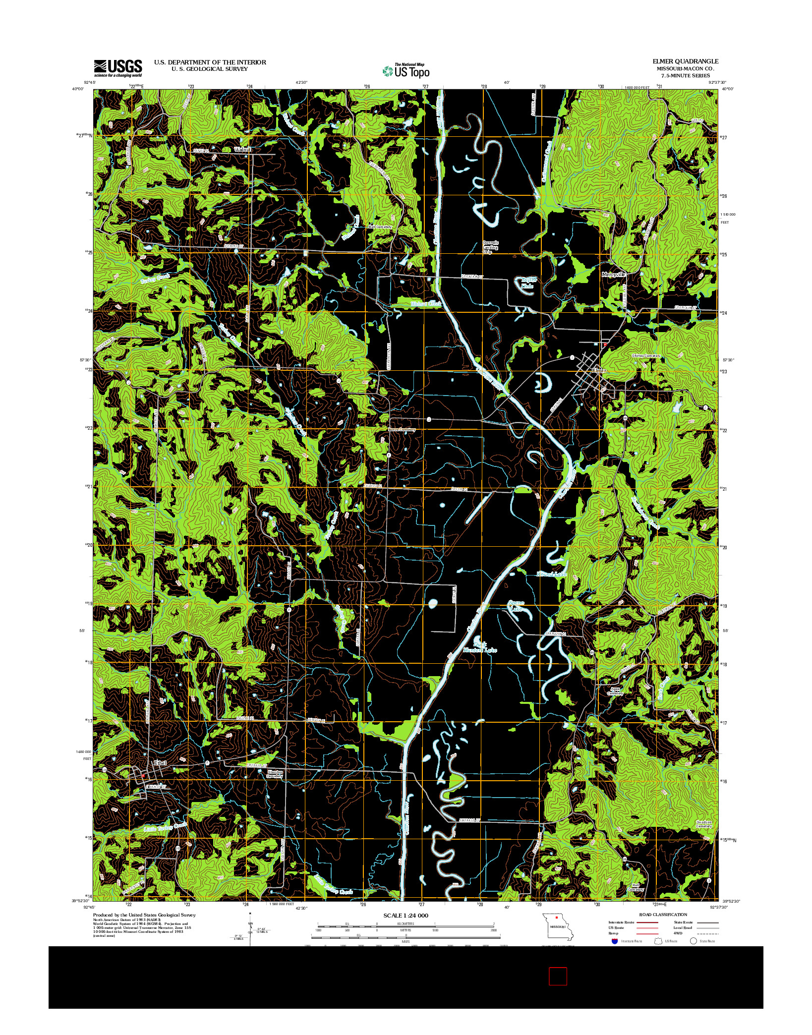 USGS US TOPO 7.5-MINUTE MAP FOR ELMER, MO 2012