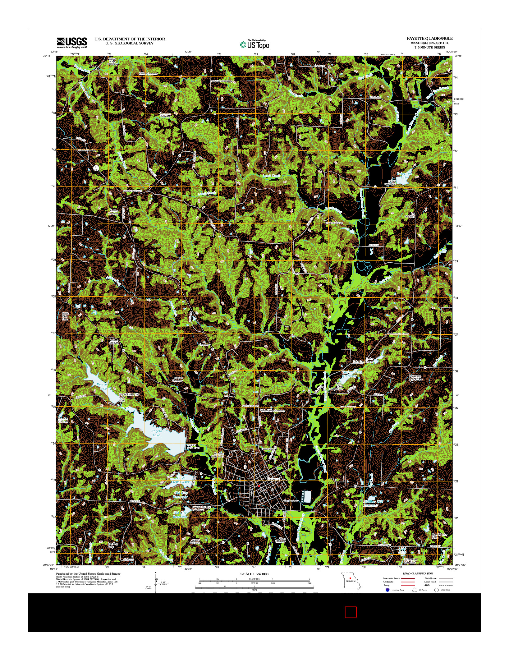 USGS US TOPO 7.5-MINUTE MAP FOR FAYETTE, MO 2012