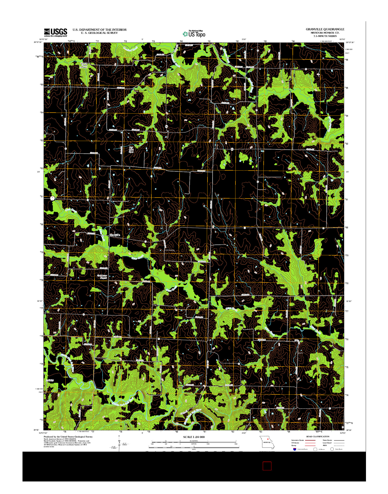 USGS US TOPO 7.5-MINUTE MAP FOR GRANVILLE, MO 2012