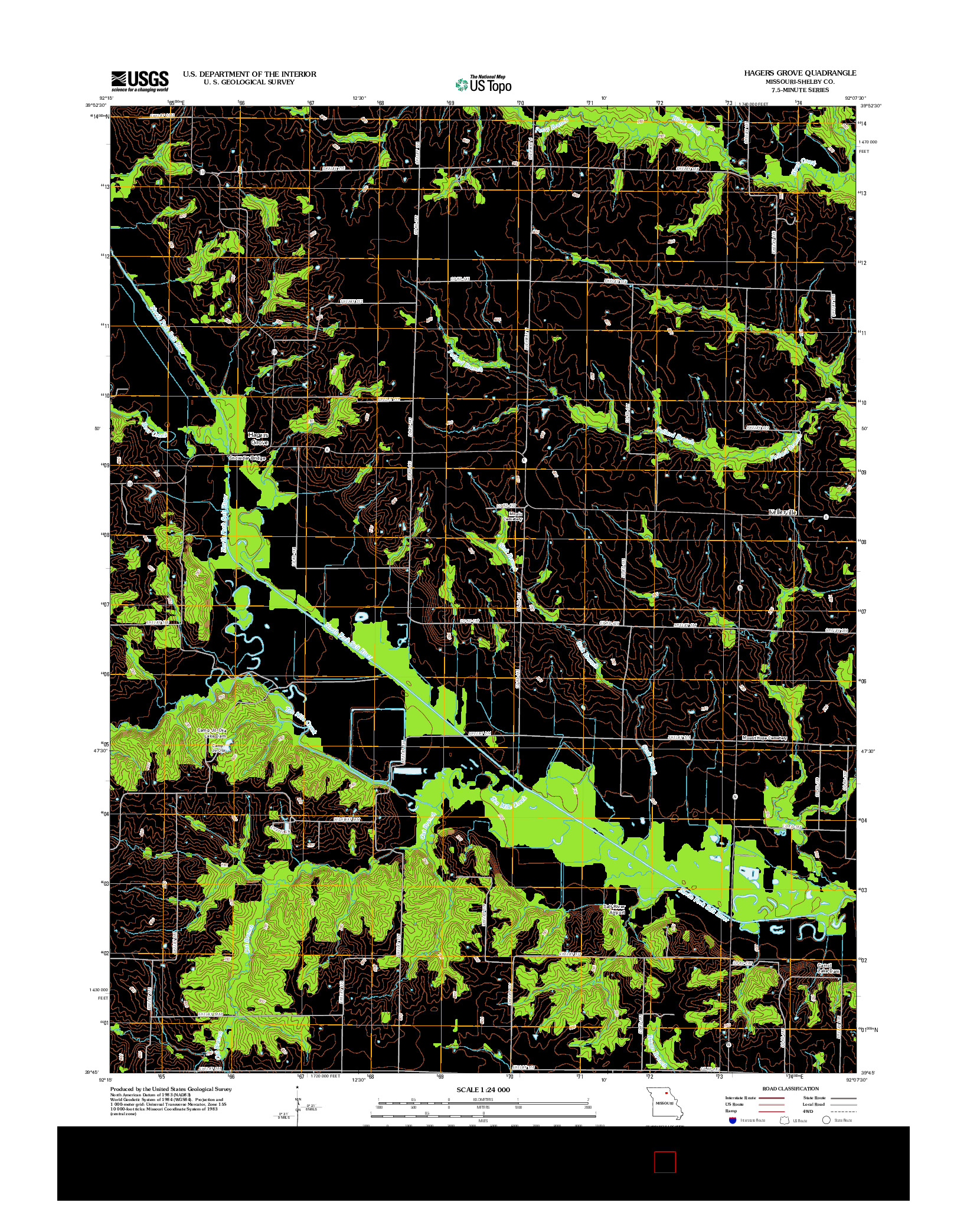 USGS US TOPO 7.5-MINUTE MAP FOR HAGERS GROVE, MO 2012