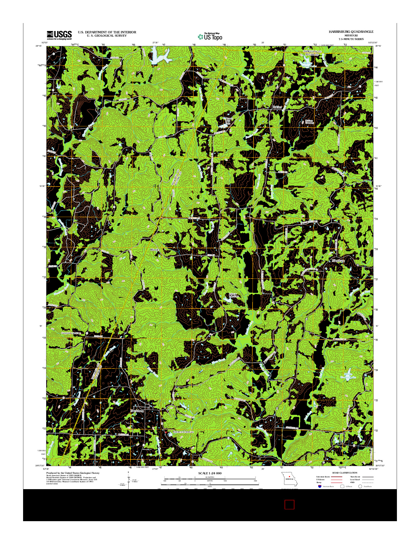 USGS US TOPO 7.5-MINUTE MAP FOR HARRISBURG, MO 2012