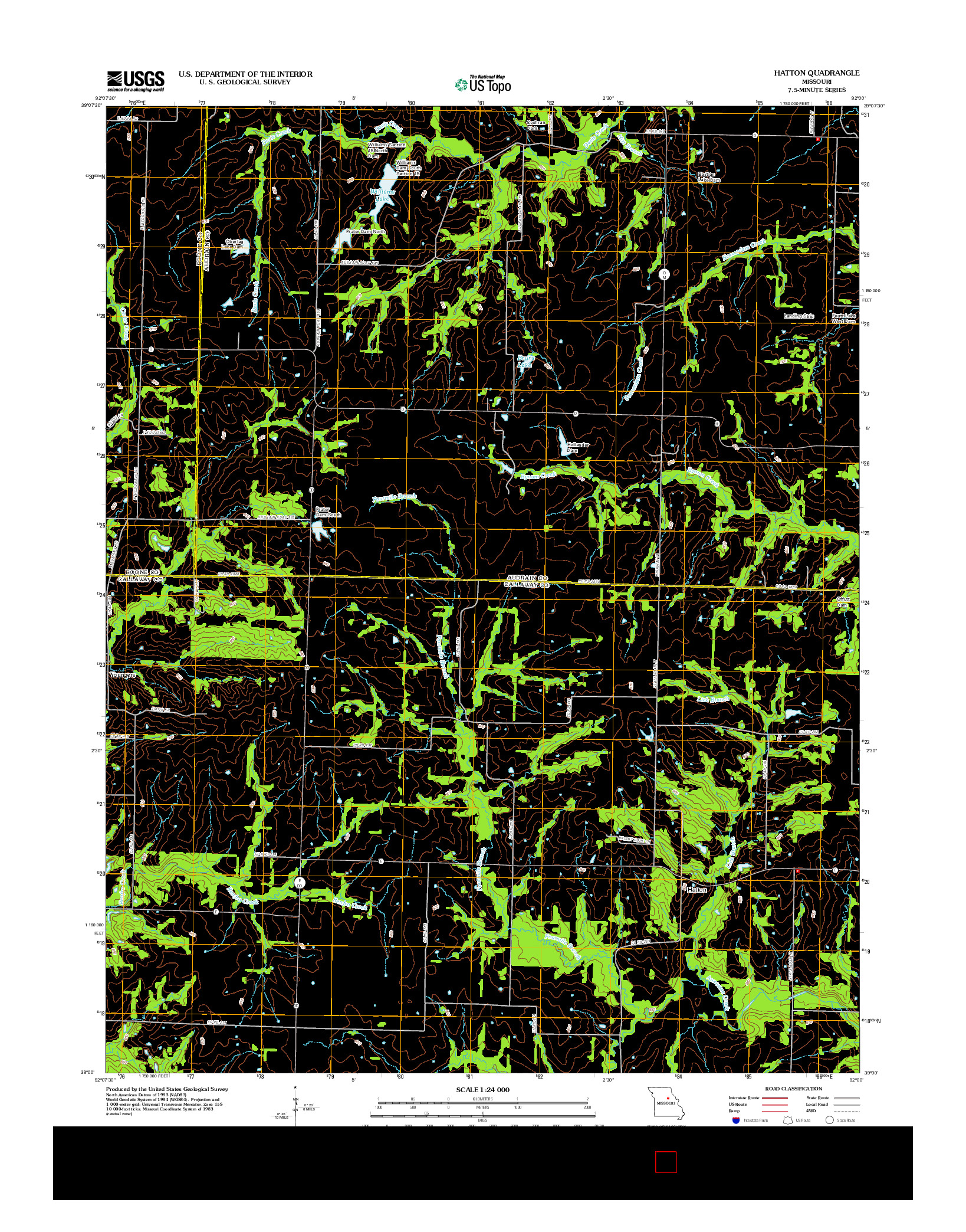 USGS US TOPO 7.5-MINUTE MAP FOR HATTON, MO 2012