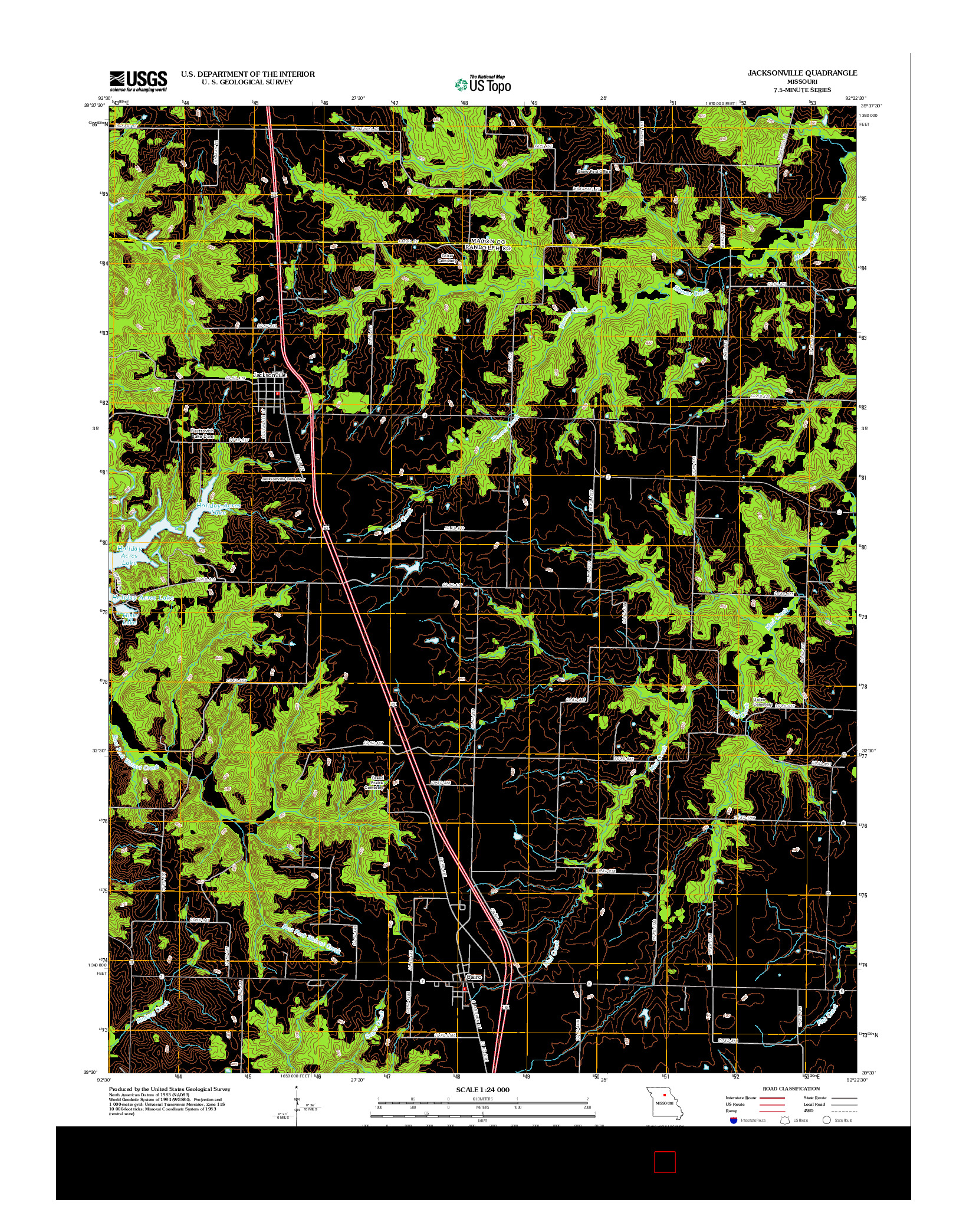 USGS US TOPO 7.5-MINUTE MAP FOR JACKSONVILLE, MO 2012