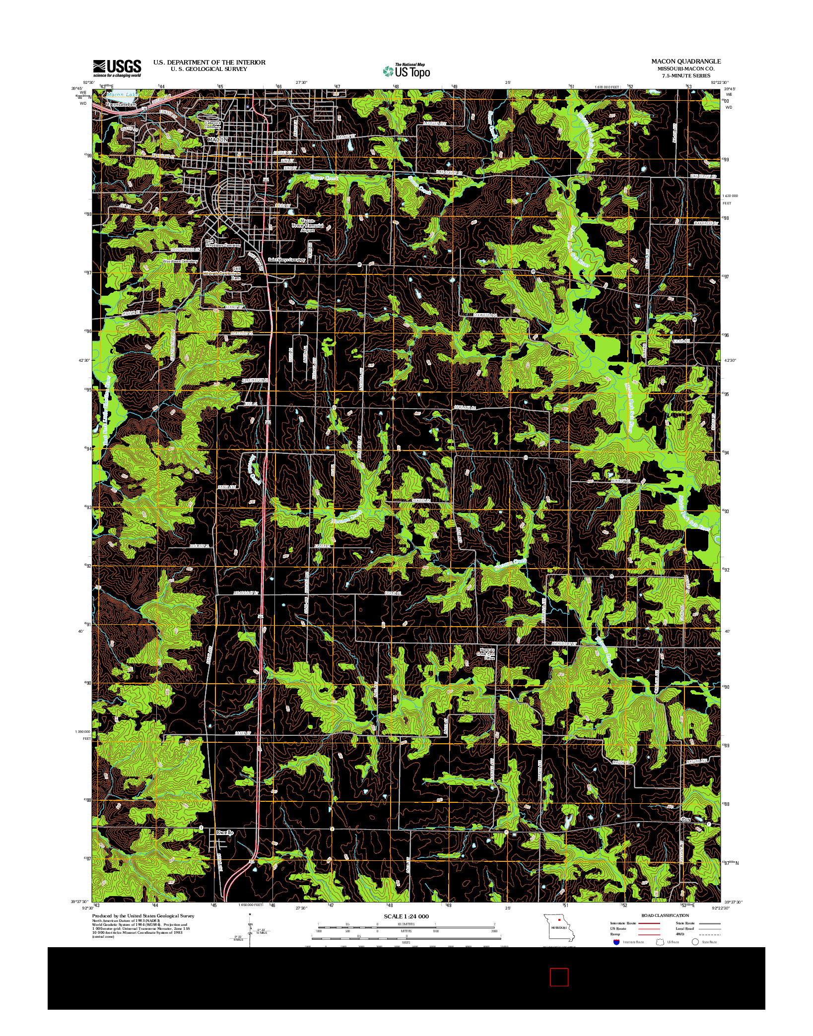 USGS US TOPO 7.5-MINUTE MAP FOR MACON, MO 2012