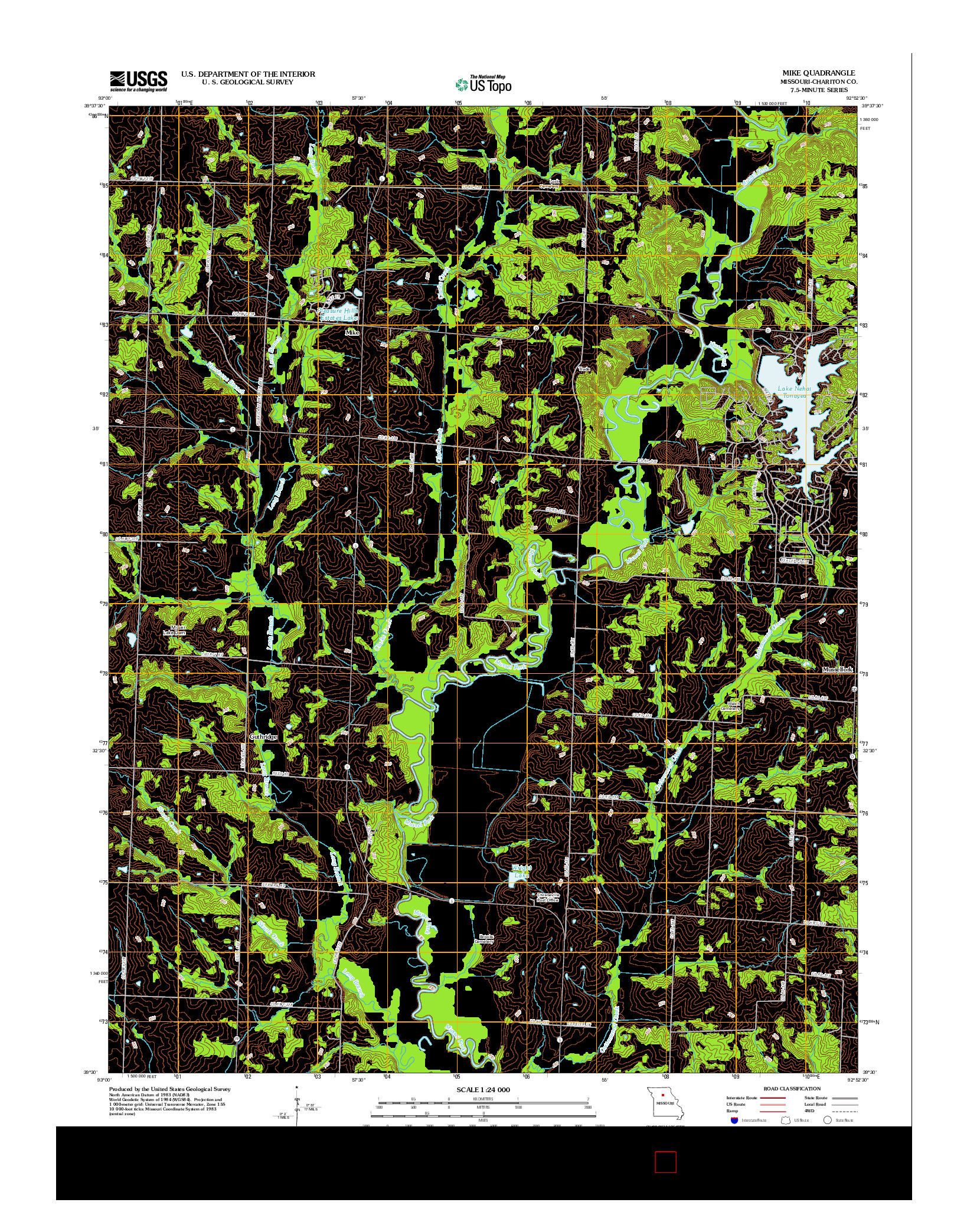 USGS US TOPO 7.5-MINUTE MAP FOR MIKE, MO 2012