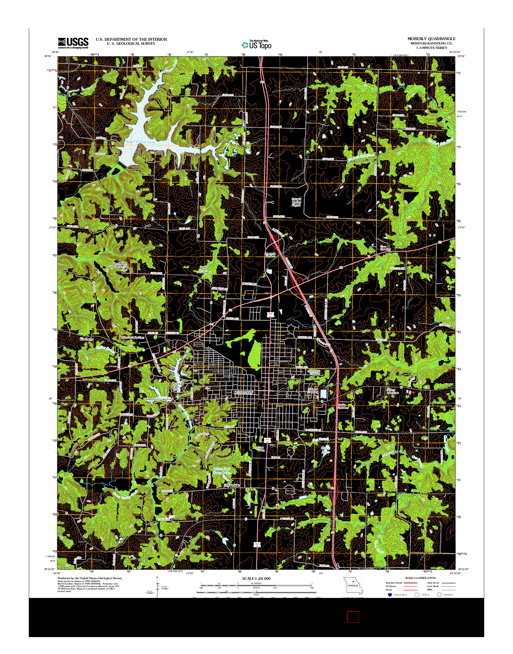 USGS US TOPO 7.5-MINUTE MAP FOR MOBERLY, MO 2012