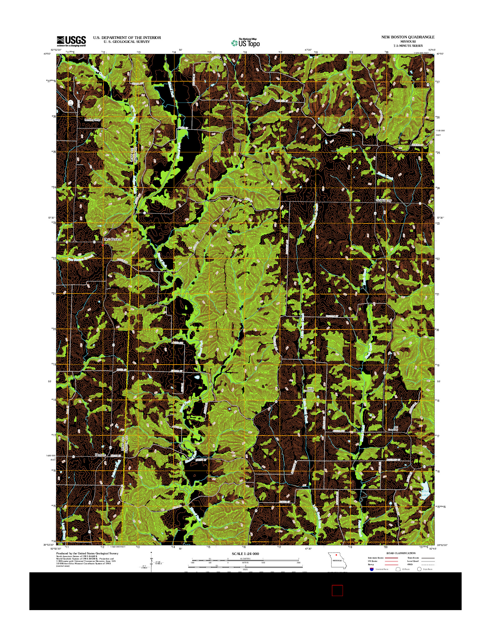 USGS US TOPO 7.5-MINUTE MAP FOR NEW BOSTON, MO 2012