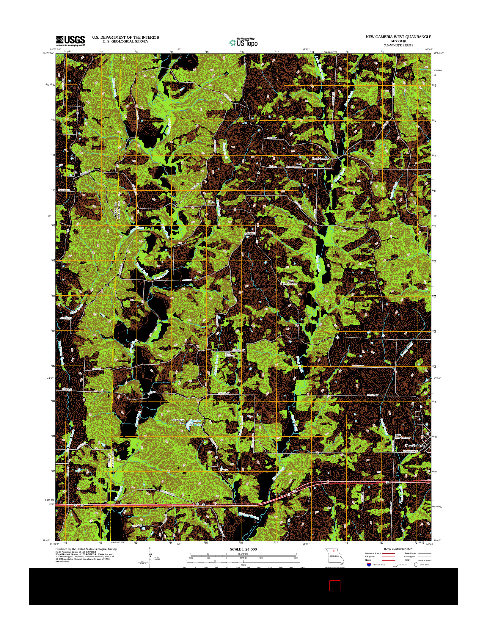 USGS US TOPO 7.5-MINUTE MAP FOR NEW CAMBRIA WEST, MO 2012