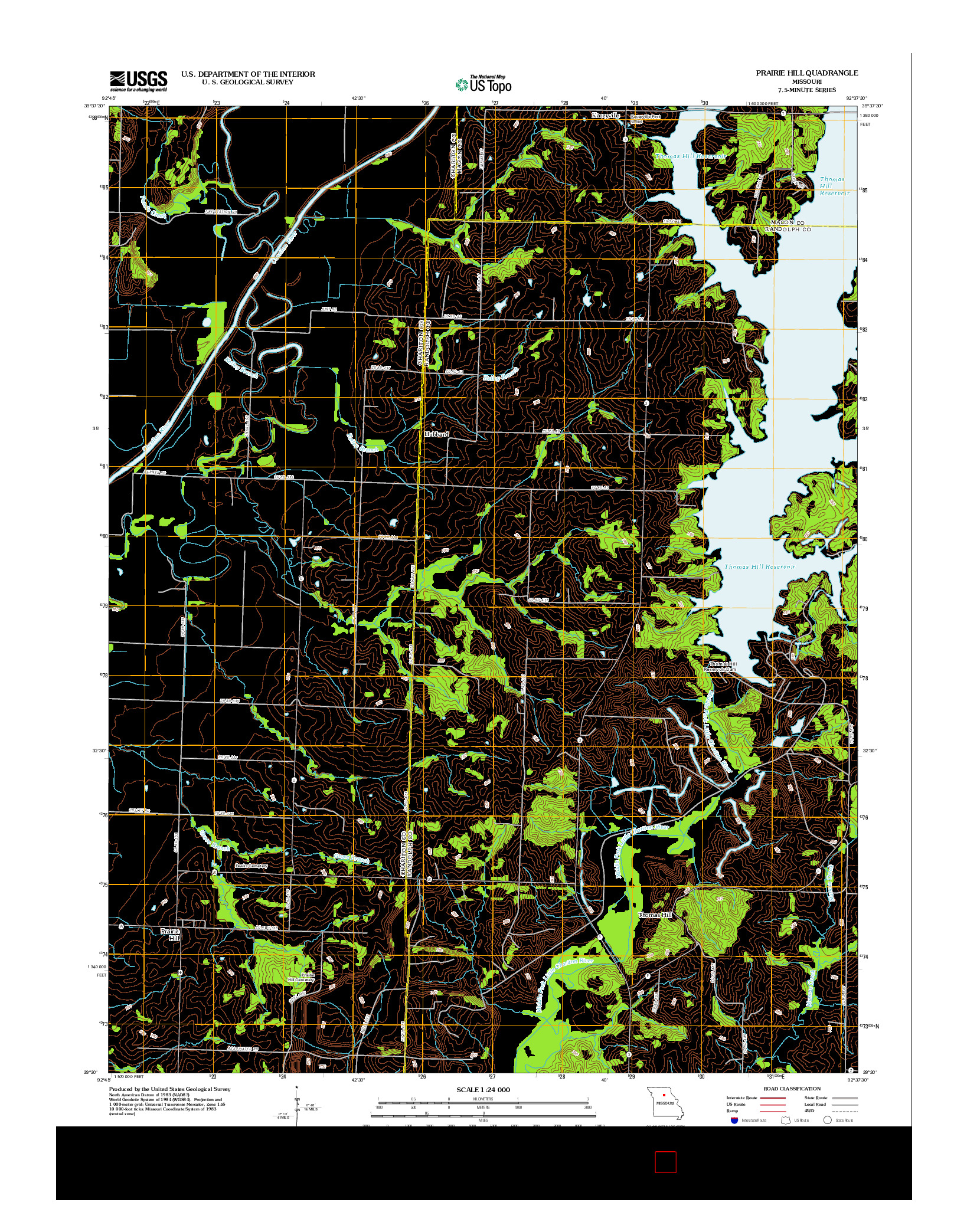 USGS US TOPO 7.5-MINUTE MAP FOR PRAIRIE HILL, MO 2012