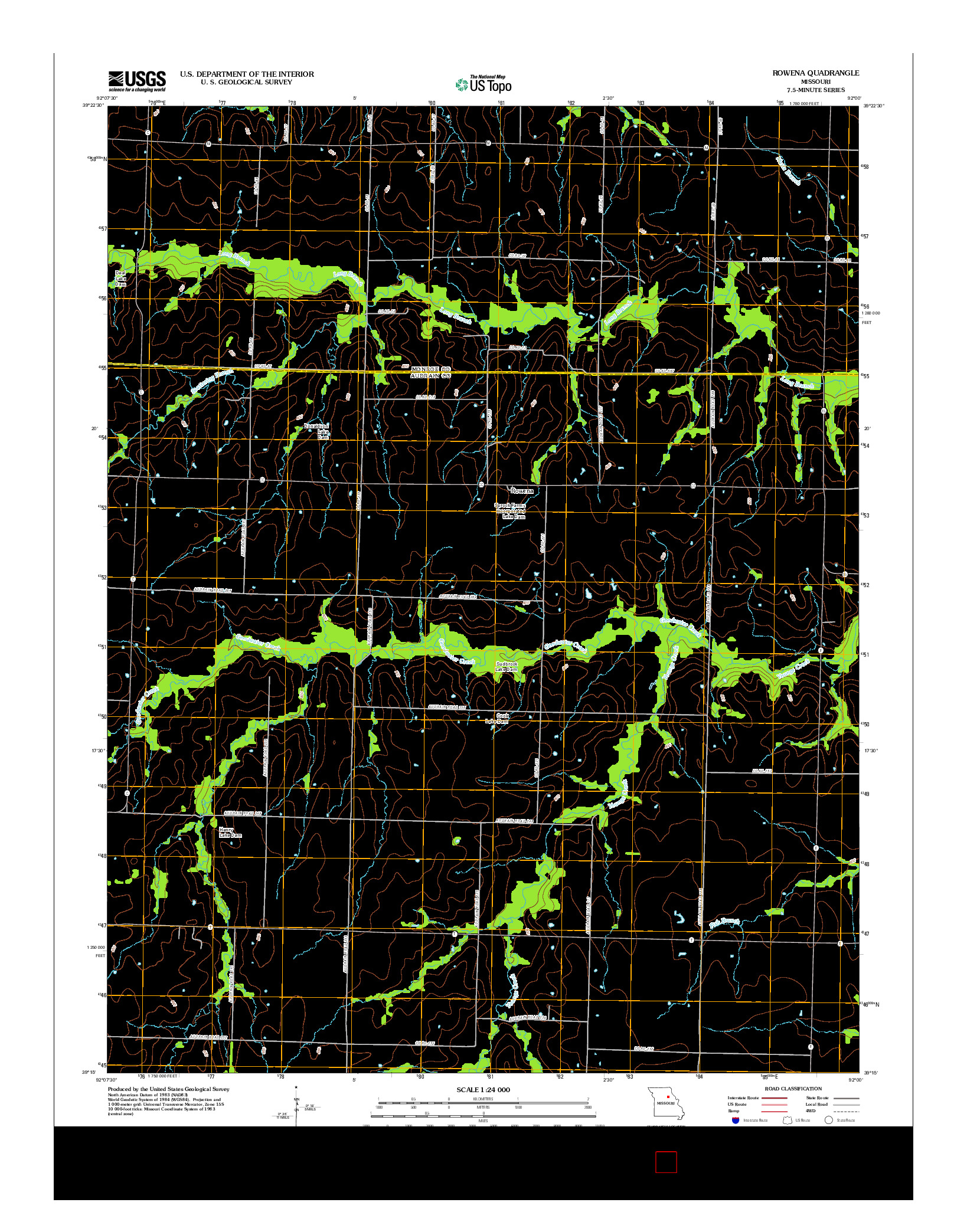 USGS US TOPO 7.5-MINUTE MAP FOR ROWENA, MO 2012