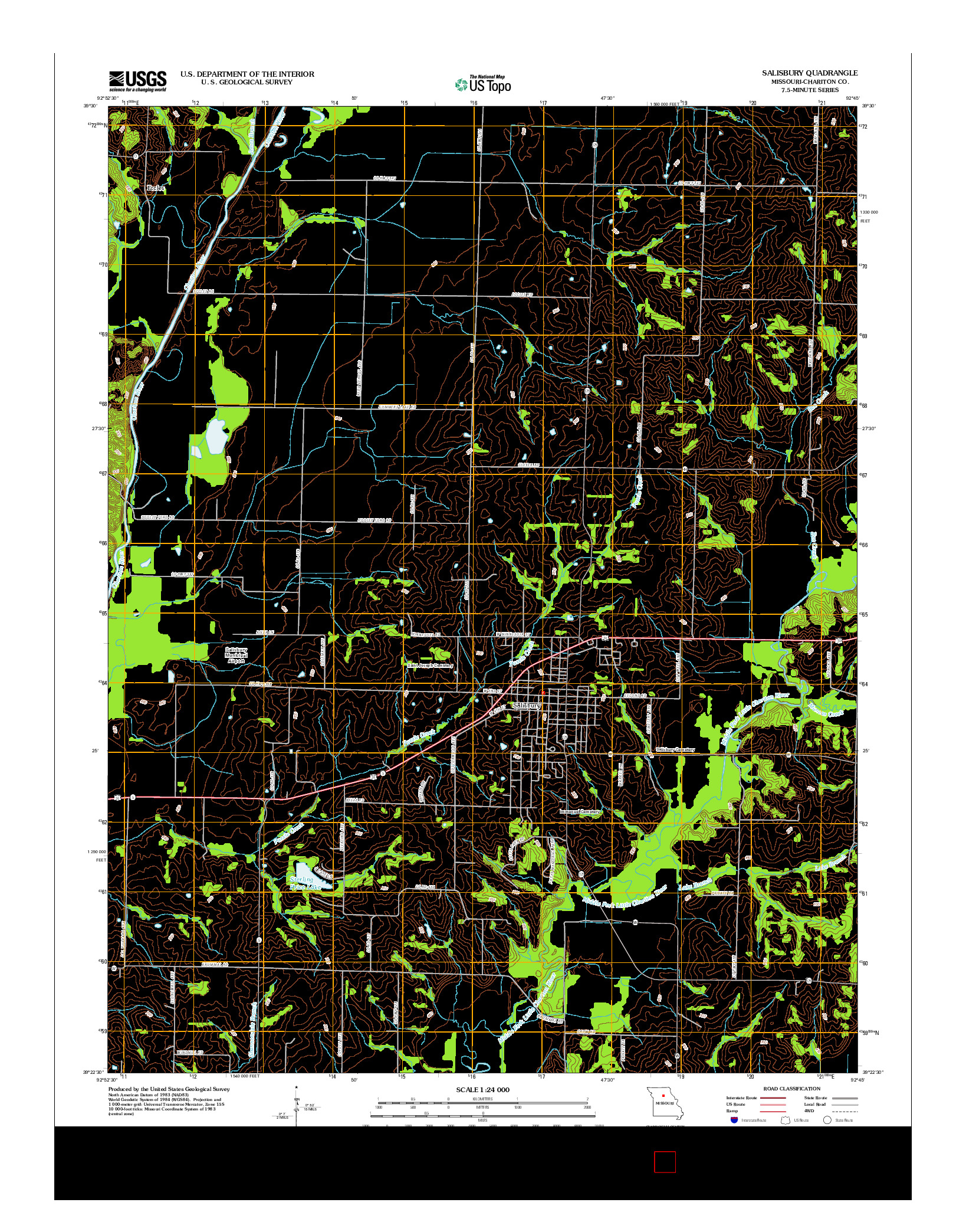 USGS US TOPO 7.5-MINUTE MAP FOR SALISBURY, MO 2012