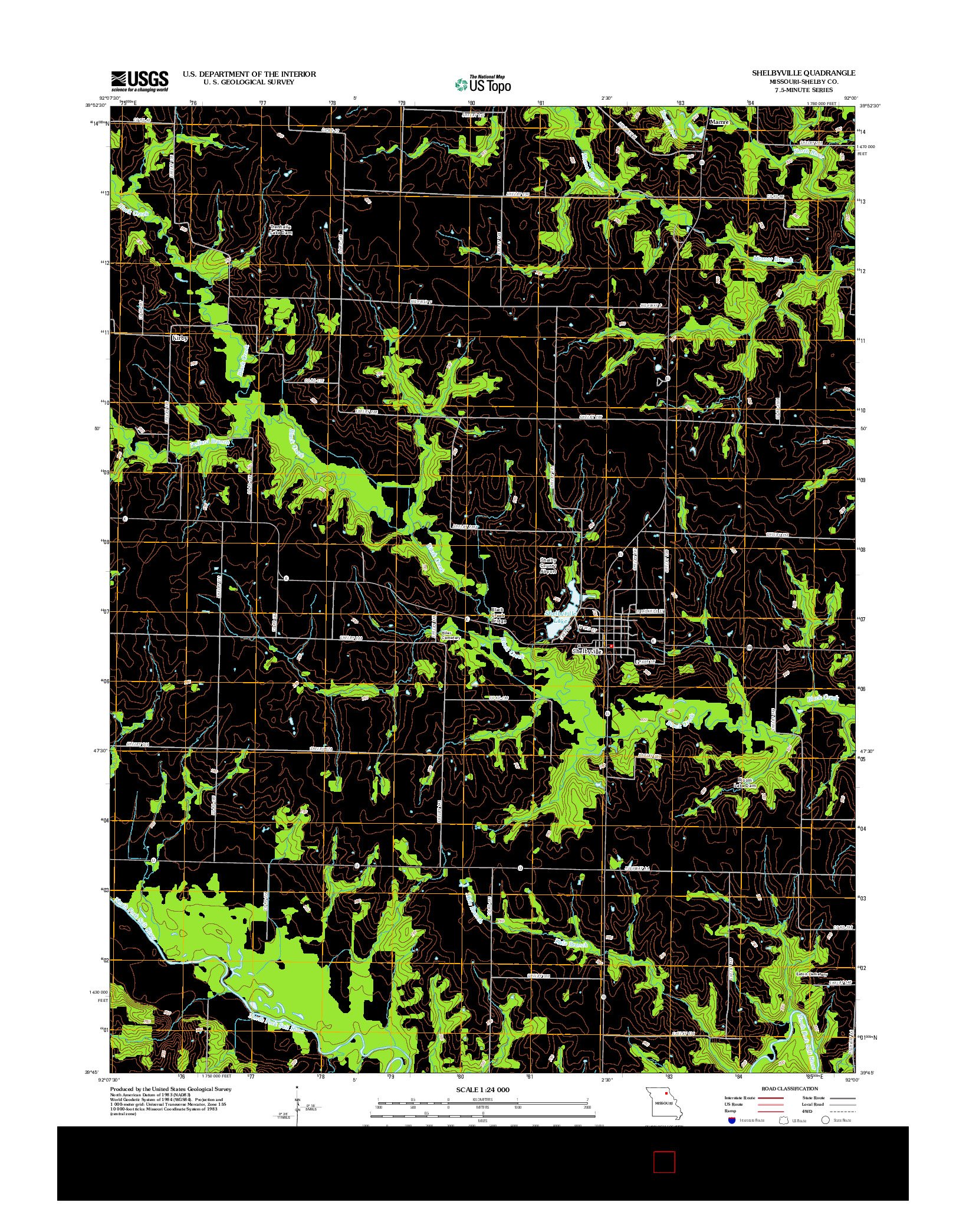 USGS US TOPO 7.5-MINUTE MAP FOR SHELBYVILLE, MO 2012