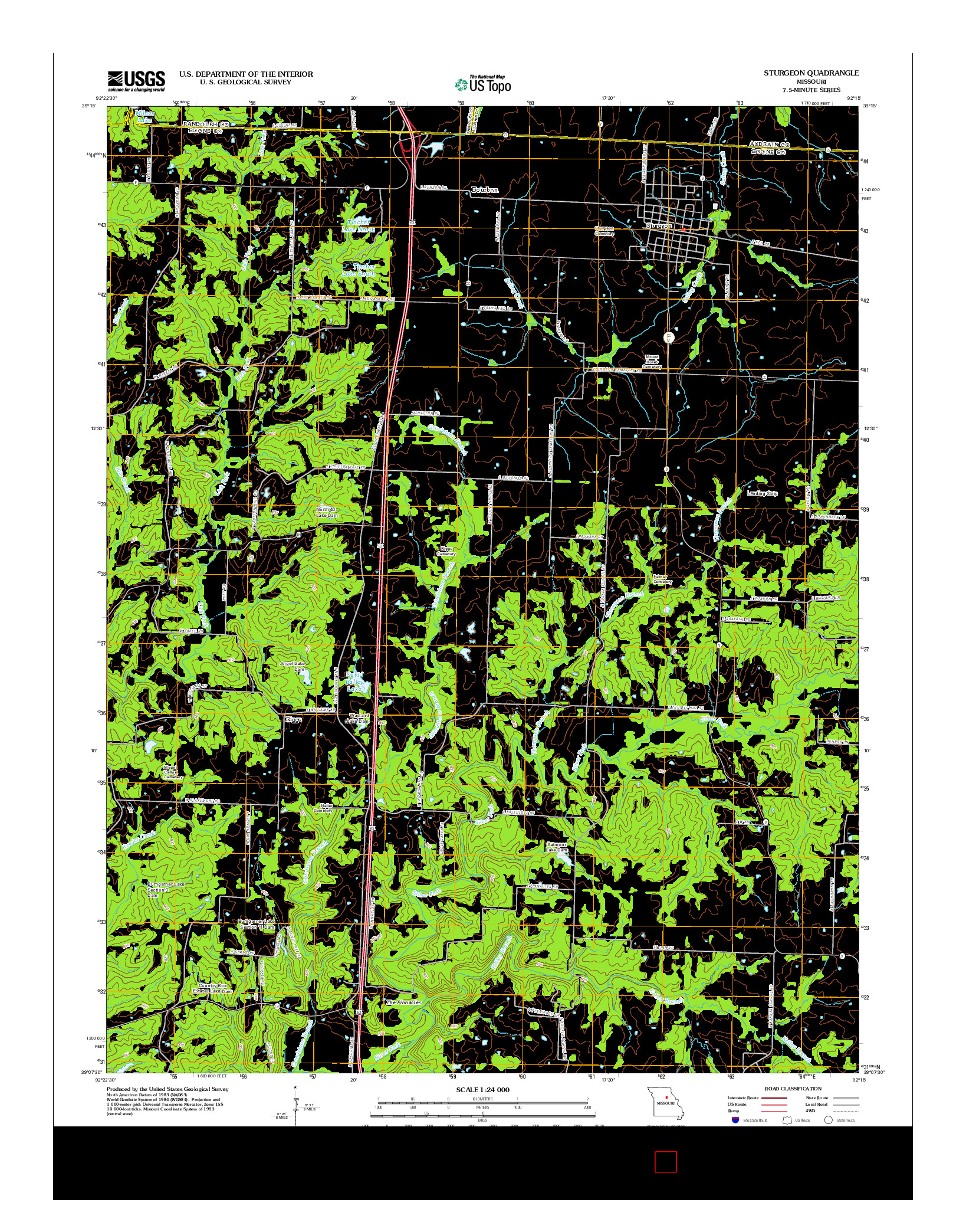 USGS US TOPO 7.5-MINUTE MAP FOR STURGEON, MO 2012